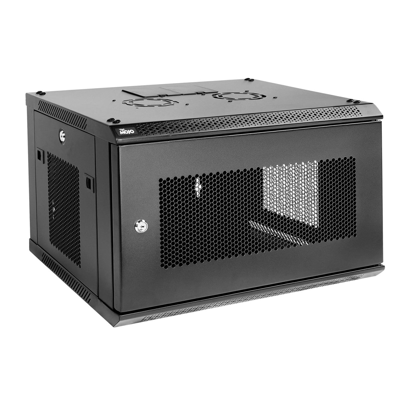 Tecmojo 6U Wall Mount Rack Network Cabinet For 19'' It Equipment,With Lockable Mesh Door And Side Panels,Cooling Fan,17.7Inch De
