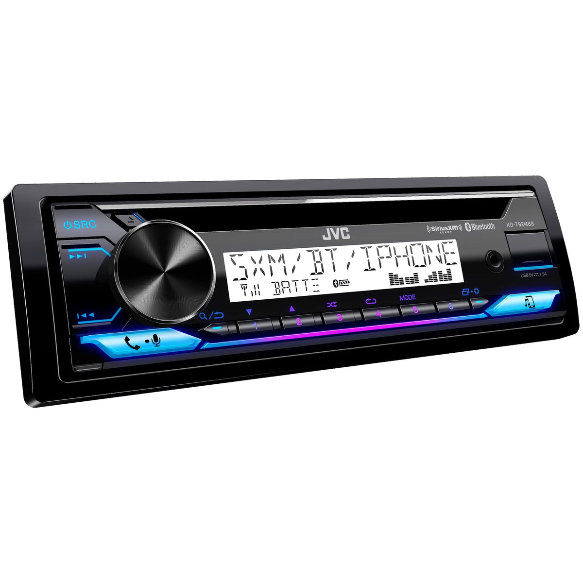 Jvc Kd T92Mbs Marine Powersport Audio Cd Receiver 22W Rms/50W Max X 4, Bluetooth, Usb, Time Alignment, 13 Band Eq, 2/3 Way Cross