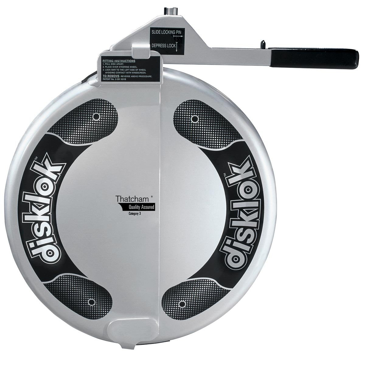 Disklok Security Device   Steering Wheel Lock   Full Cover   Silver   Thatcham Approved (Large, 16.4In   17.3In)