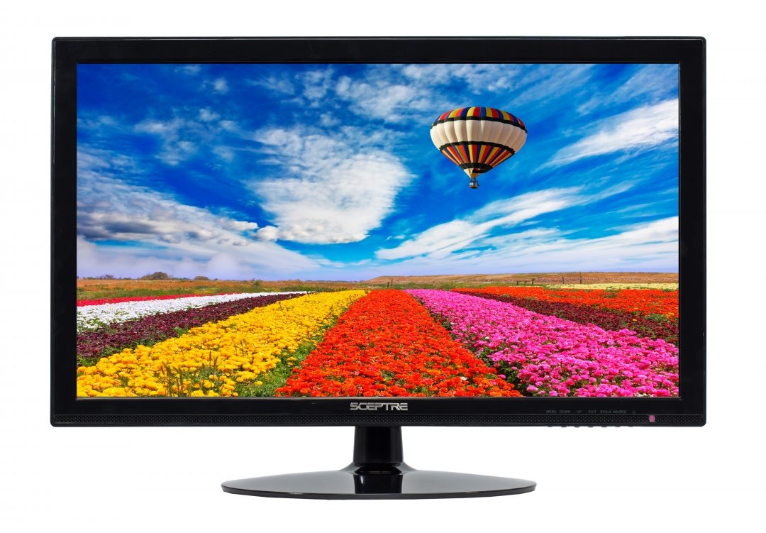 Sceptre 24 Inch 75Hz Slim LED Monitor with Build-in Speakers HDMI VGA, New Black (E248W-19208A)