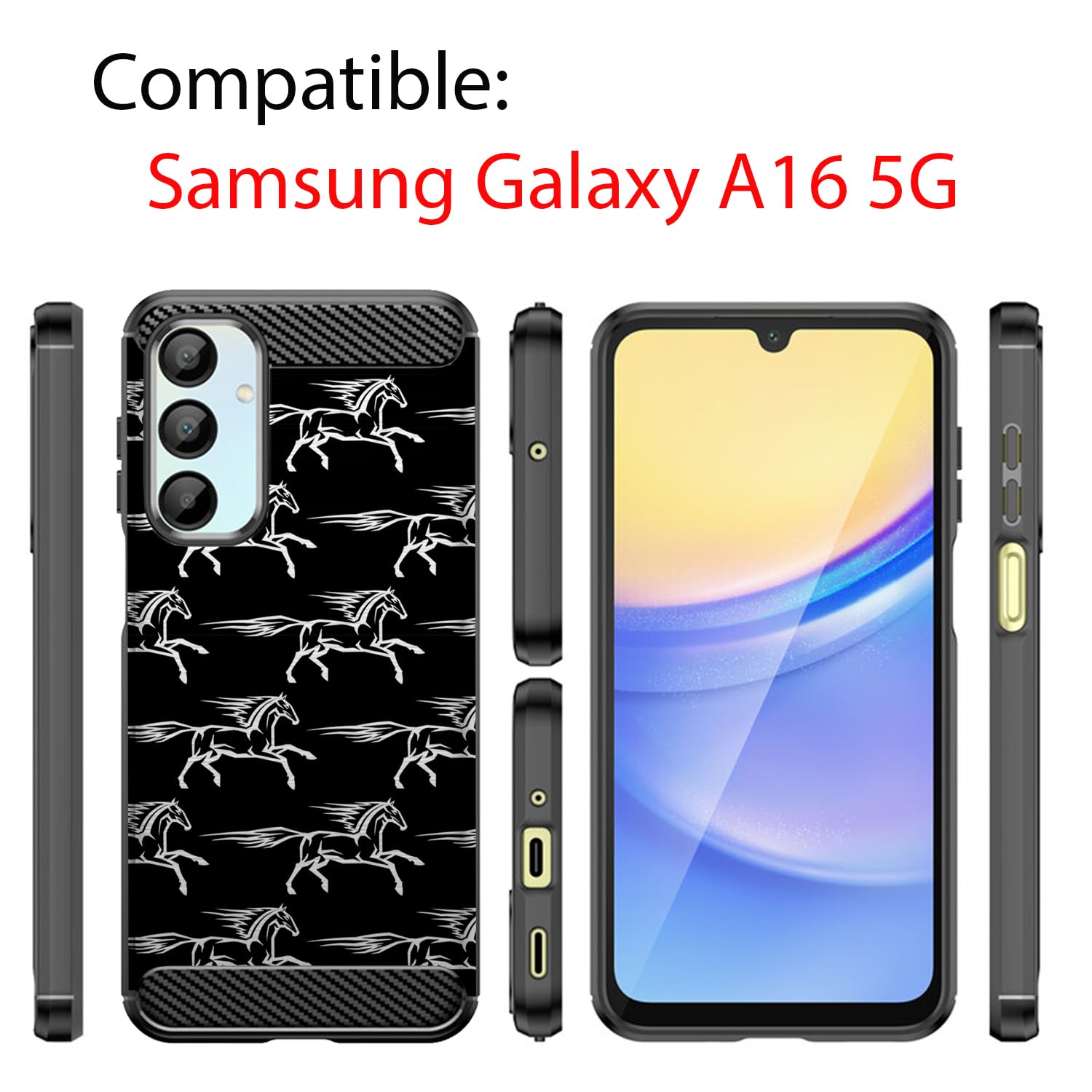 Casesondeck Case Compatible With [Samsung Galaxy A16 5G/ A16 Case] Design Case, Slim Black Flexible Sleek Shock Protection Tpu C