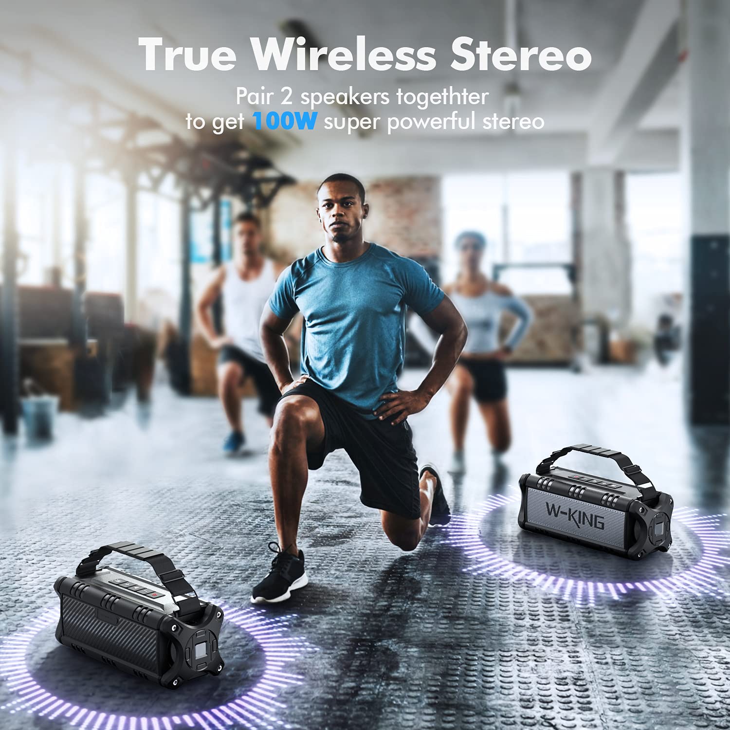 W King Bluetooth Speaker, 90W Peak 50W Rms Powerful Bluetooth Speaker Loud Ipx6 Waterproof, Large Outdoor Portable Speaker Wireless Deep Bass/Bluetooth 5.0/Power Bank/40H Playtime/Tf Card/Aux/Nfc/Eq