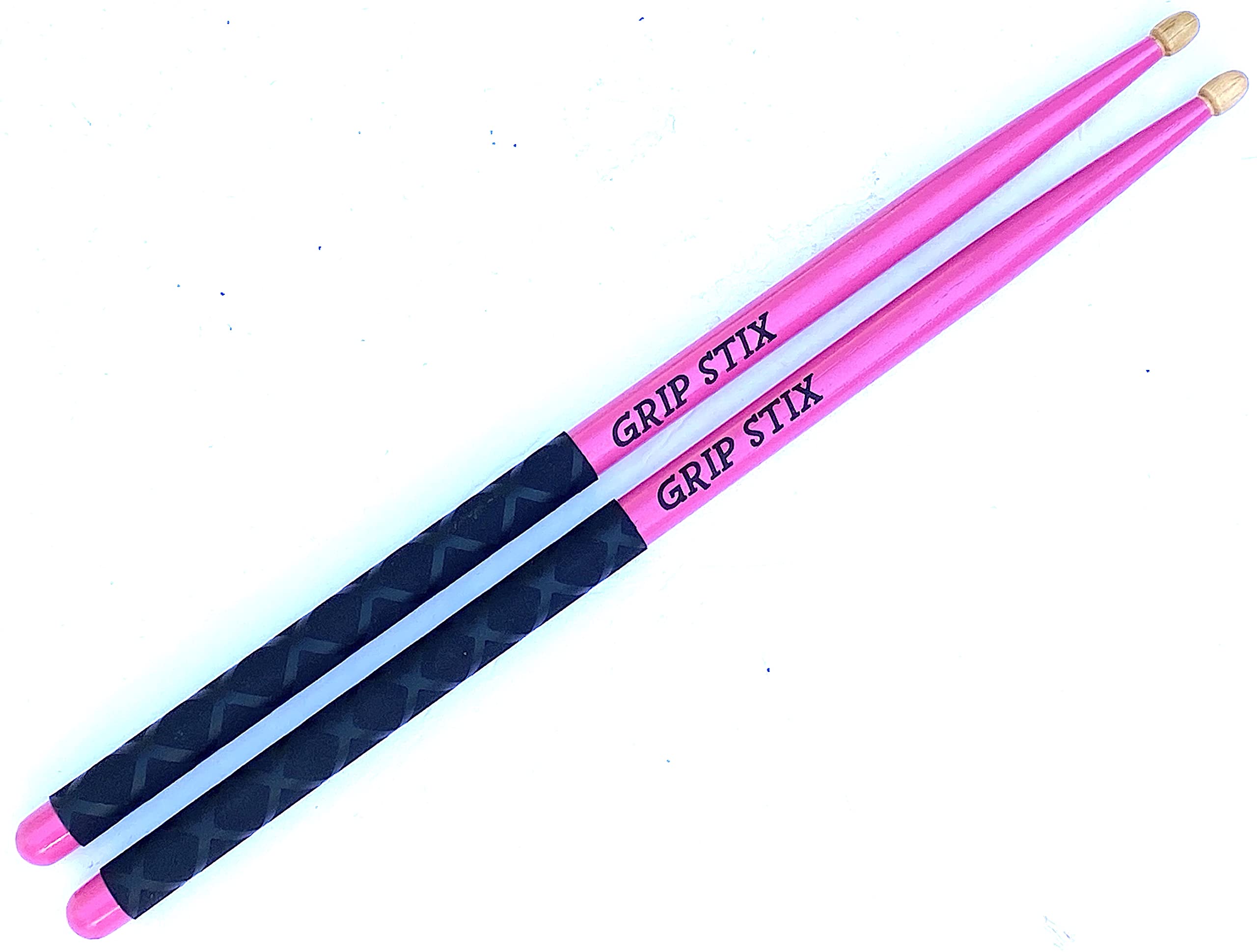 Grip Stix 15'' Long Pink With Black Oak Non Slip Grip Drumsticks  Ideal For All Drumming; Cardio, Fitness, Aerobic & Workout Exe