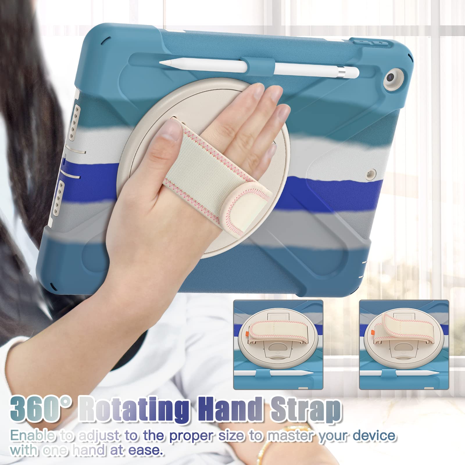 Tsqqst Ipad 9Th Generation Case For Kids Boys W/Screen Protector 2021 | Ipad 10.2 Case 8Th 7Th Generation Heavy Duty Rugged W/Pe