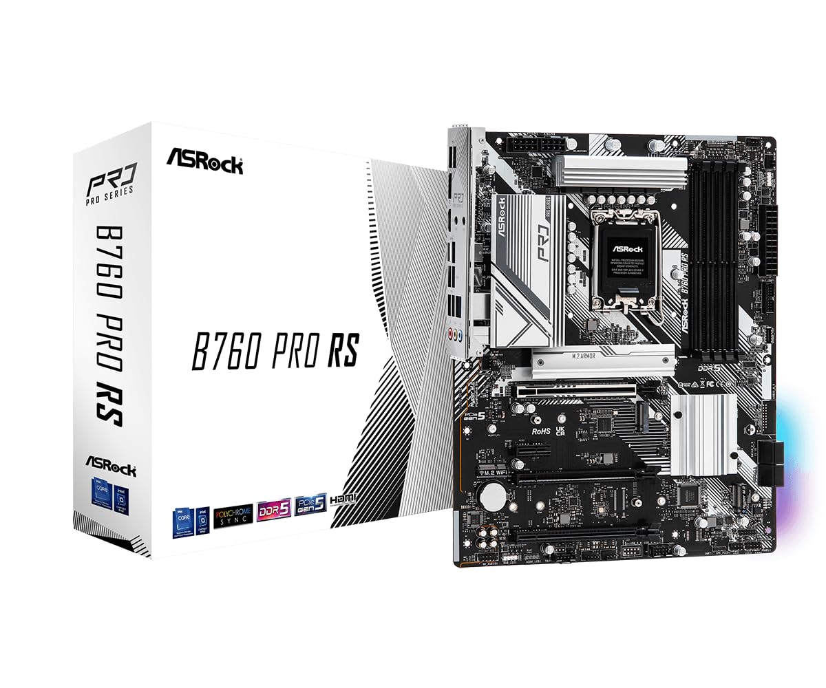 ASRock MB B760 Pro RS B760 LGA1700 Max128GB DDR5 PCIe ATX Retail