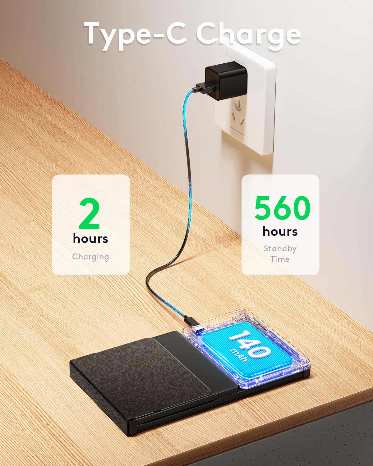 Samsers Foldable Bluetooth Keyboard With Touchpad, Full Size Wireless Folding Keyboard With Pu Leather, Support 3 Devices (Bt5.1