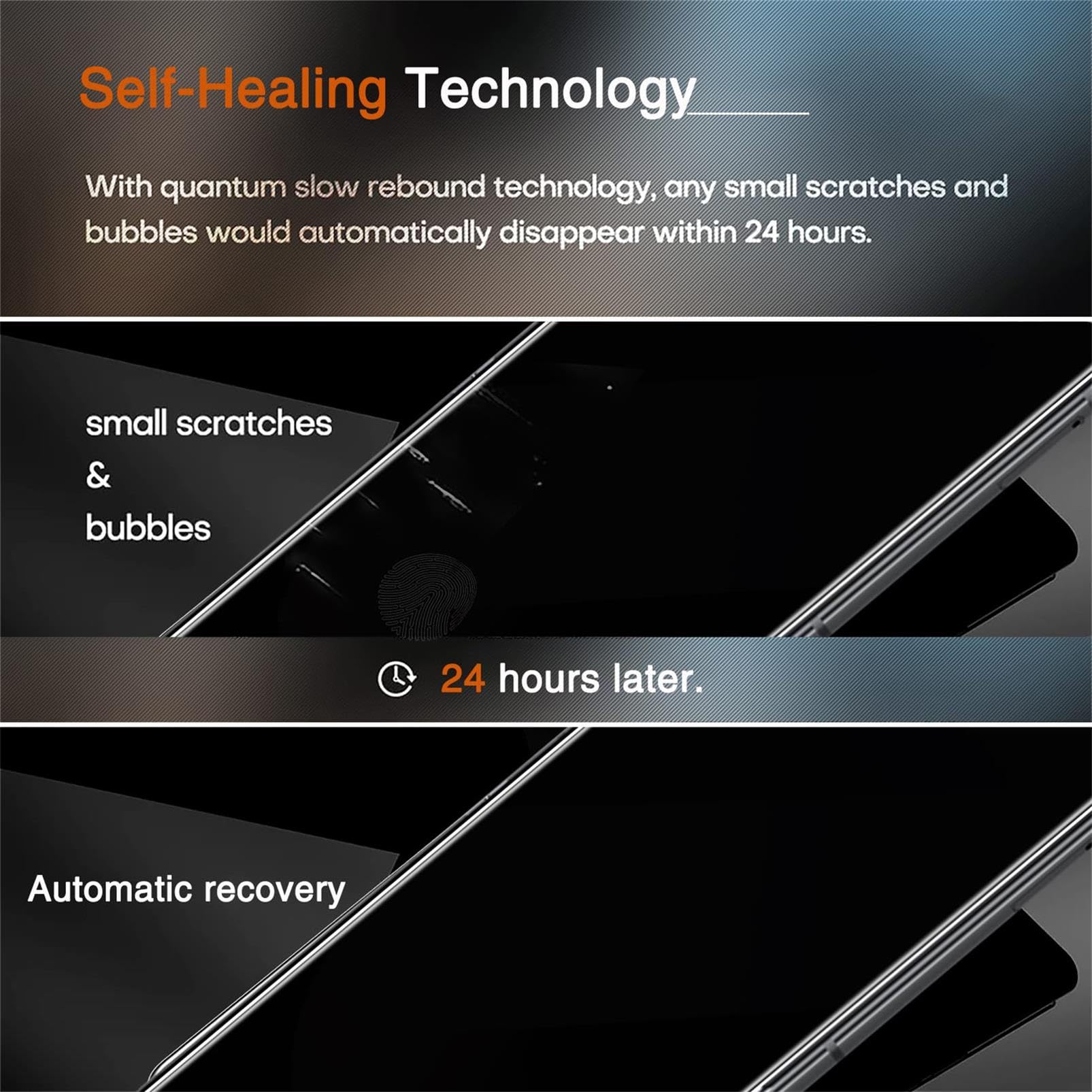 Ferilinso 2 Pack Privacy Screen Protector For Samsung Galaxy Z Flip 6 [Phone Case Friendly], Inside Anti Spy Film With 2 Pack Ba