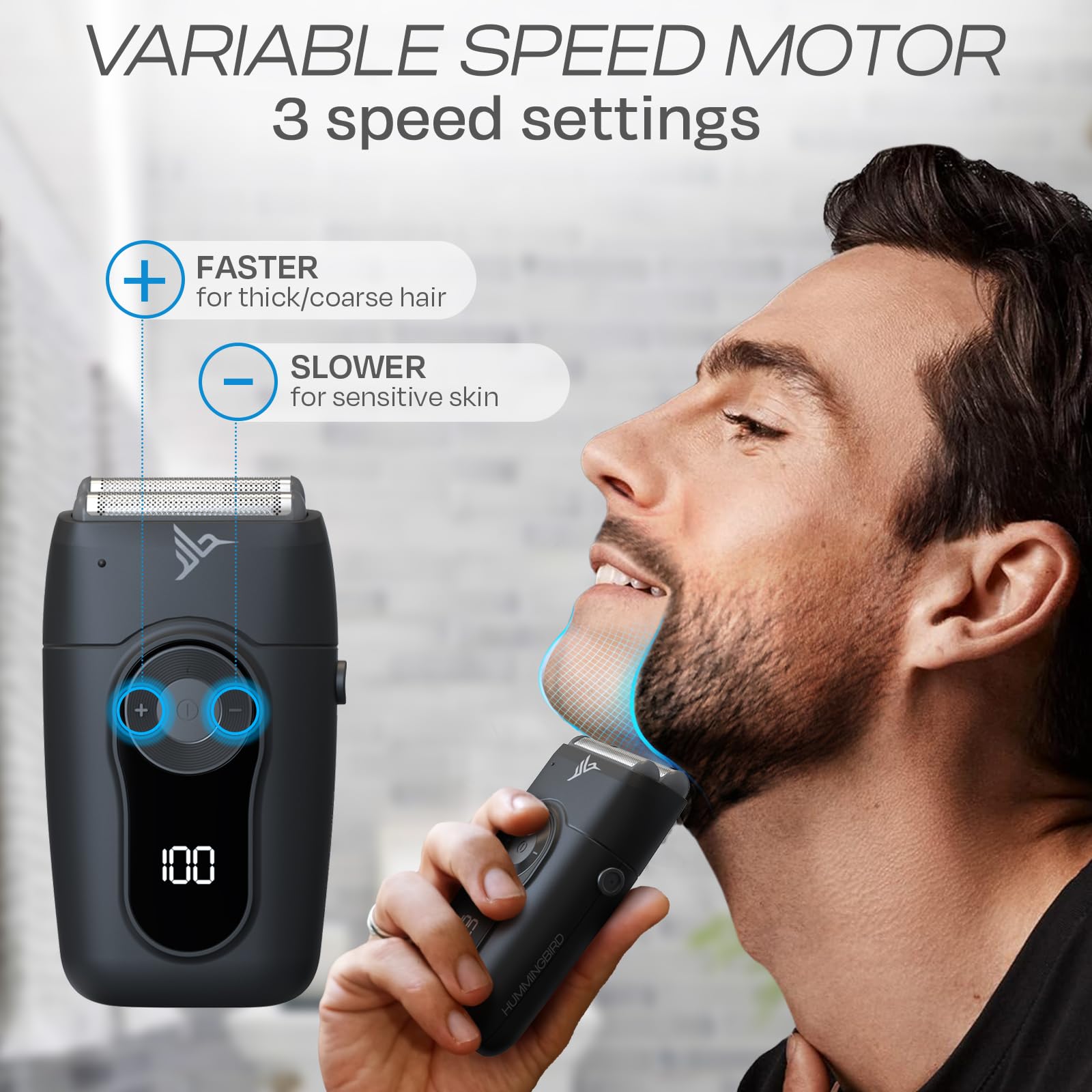 Hummingbird Mk2 Compact Foil Shaver   No Nick, No Cut, No Razor Burn Face Shaver For Men, Portable Usb C Rechargeable, Dual Foil