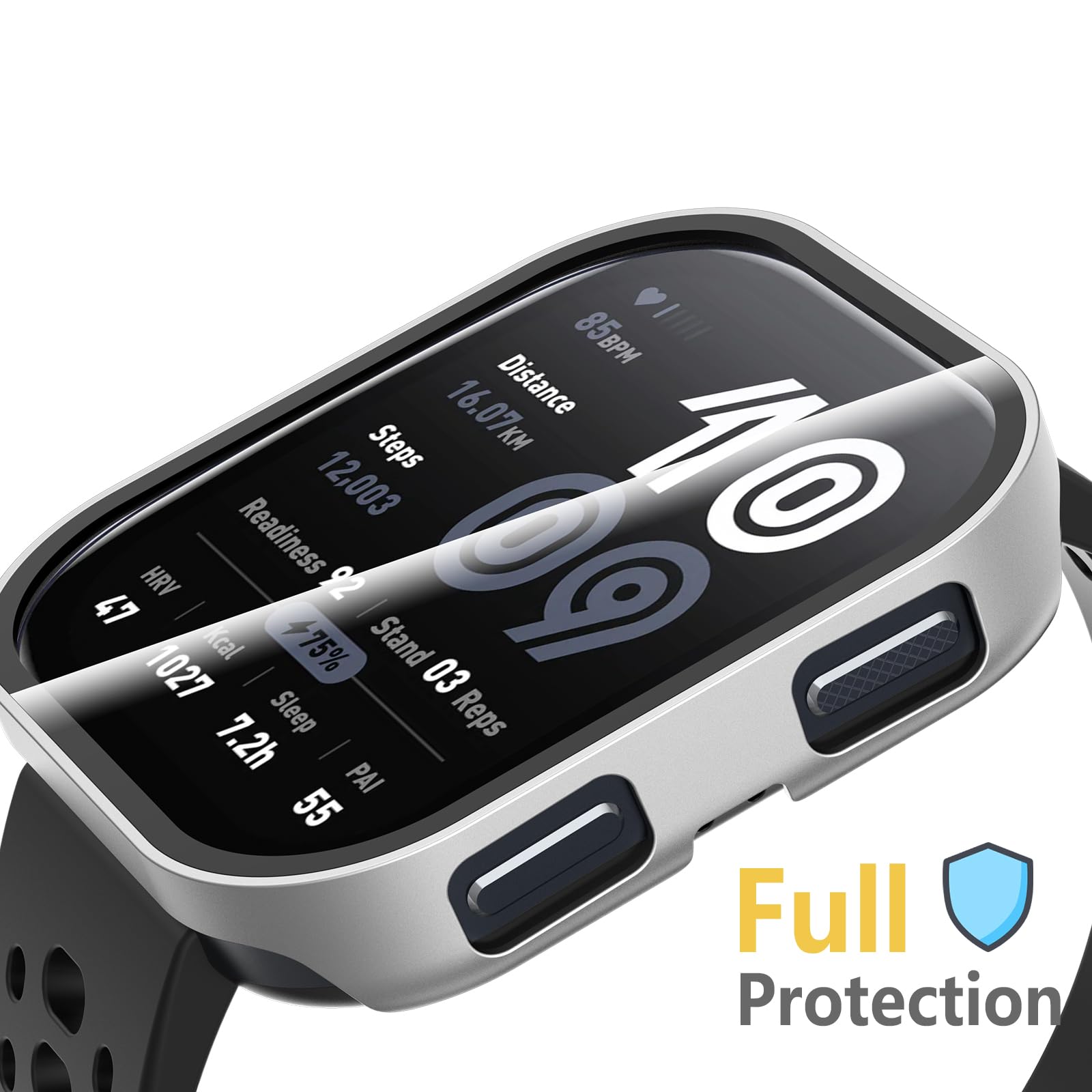 Wd&Cd 2 Pack Case Compatible For Amazfit Bip 6 Silver+Clear, Hard Pc Case With Tempered Glass Screen Protector Compatible With A