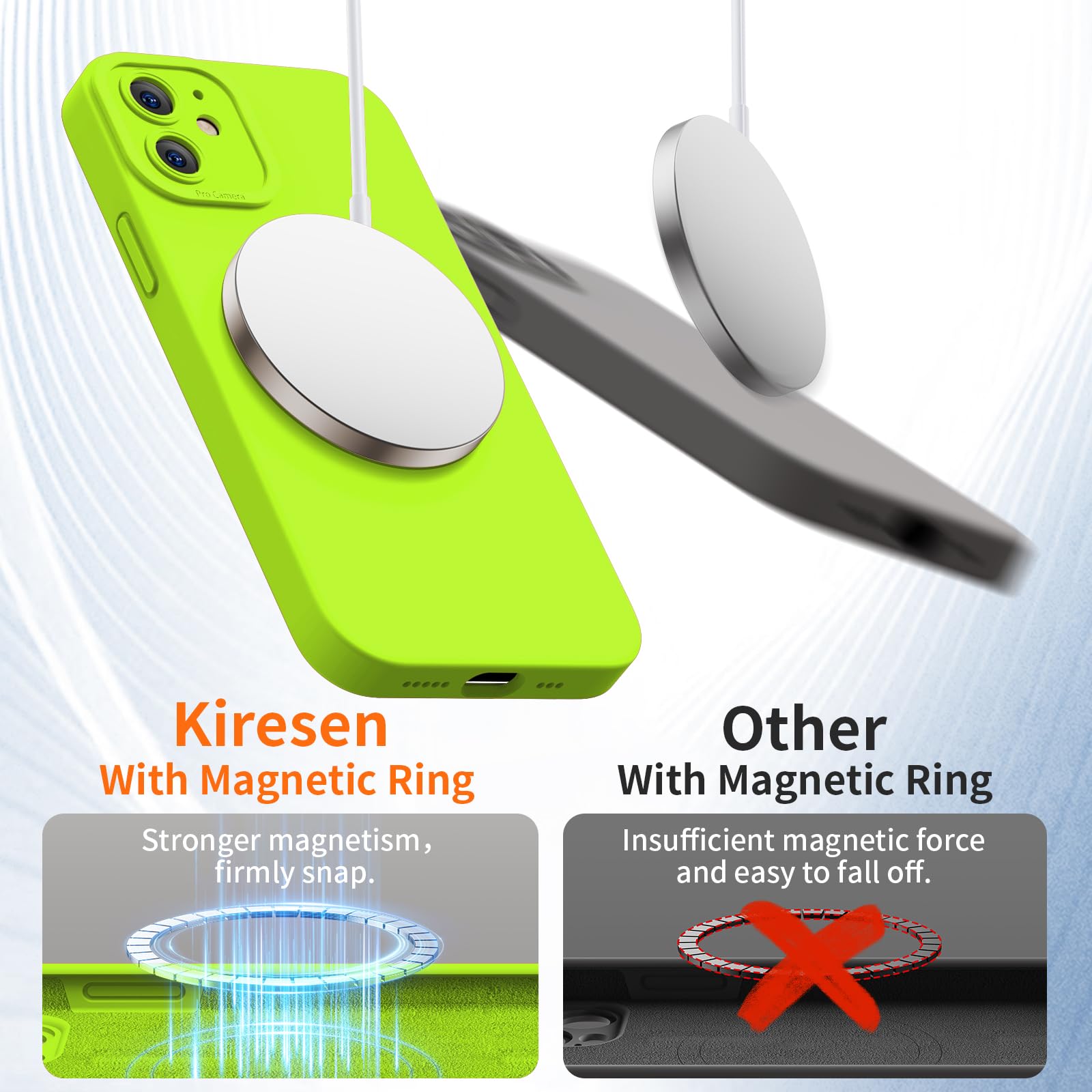 Kiresen Designed For Iphone 12 Mini Case With Screen Protector   Camera Protection   Wireless Charging Compatible   Silicone Pro
