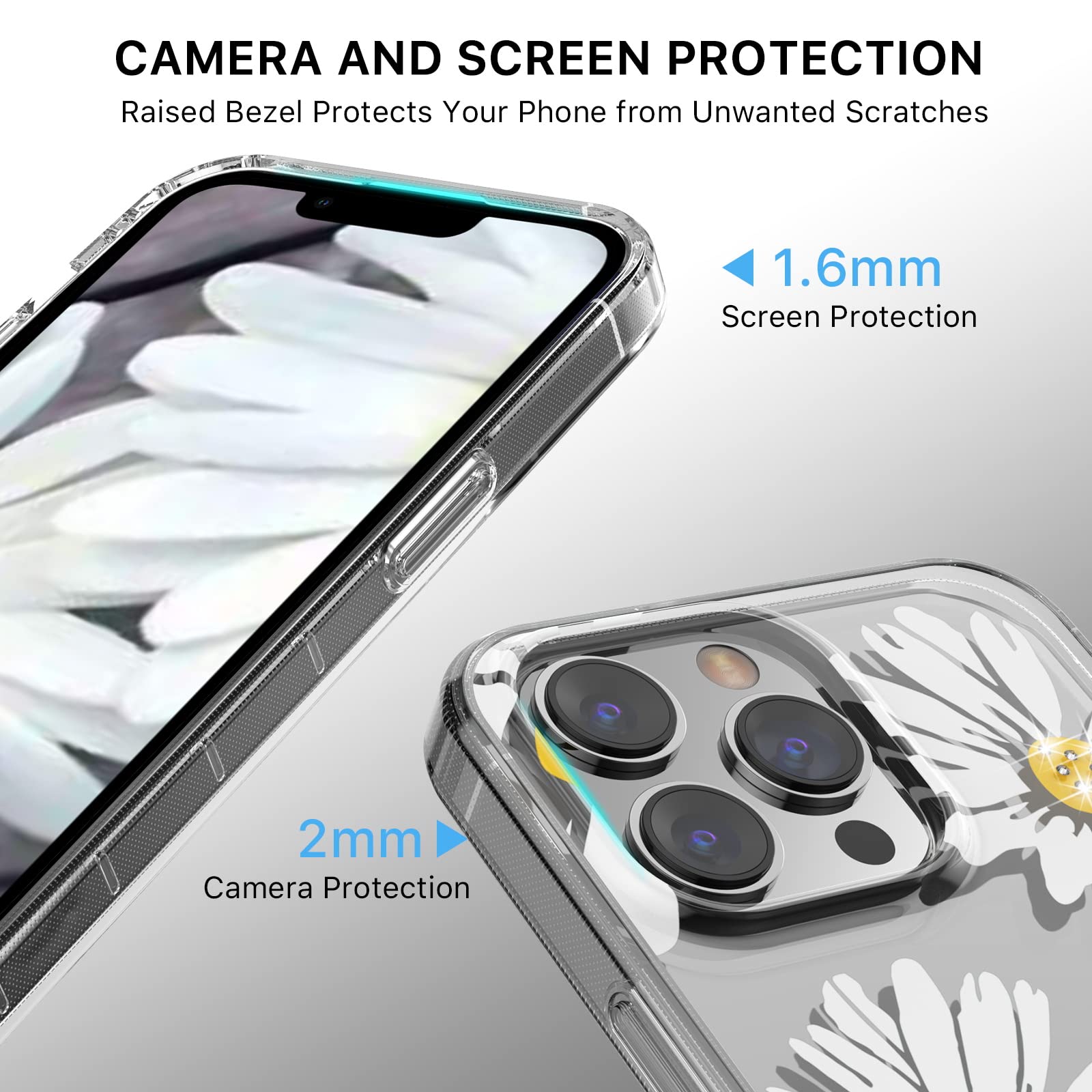 Mybat Pro Slim Clear Crystal Case For Iphone 14 Pro Max Case 6.7 Inch, Cute Stylish Mood Series For Women Girls Shockproof Non-Y