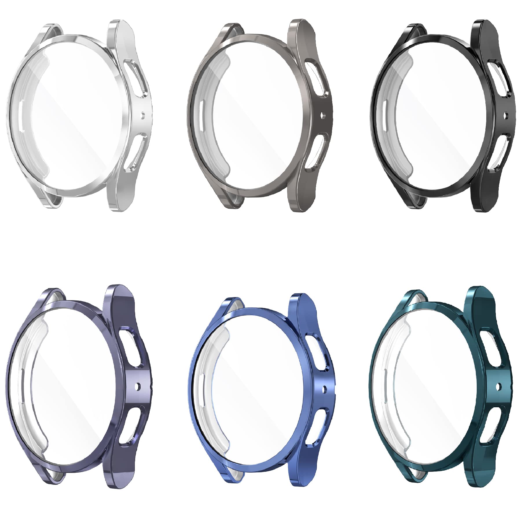 6 Pack Case Compatible With Samsung Galaxy Watch 5 4 Screen Protector 40Mm, Yuvike Tpu Soft Cover Full Protection With Build In