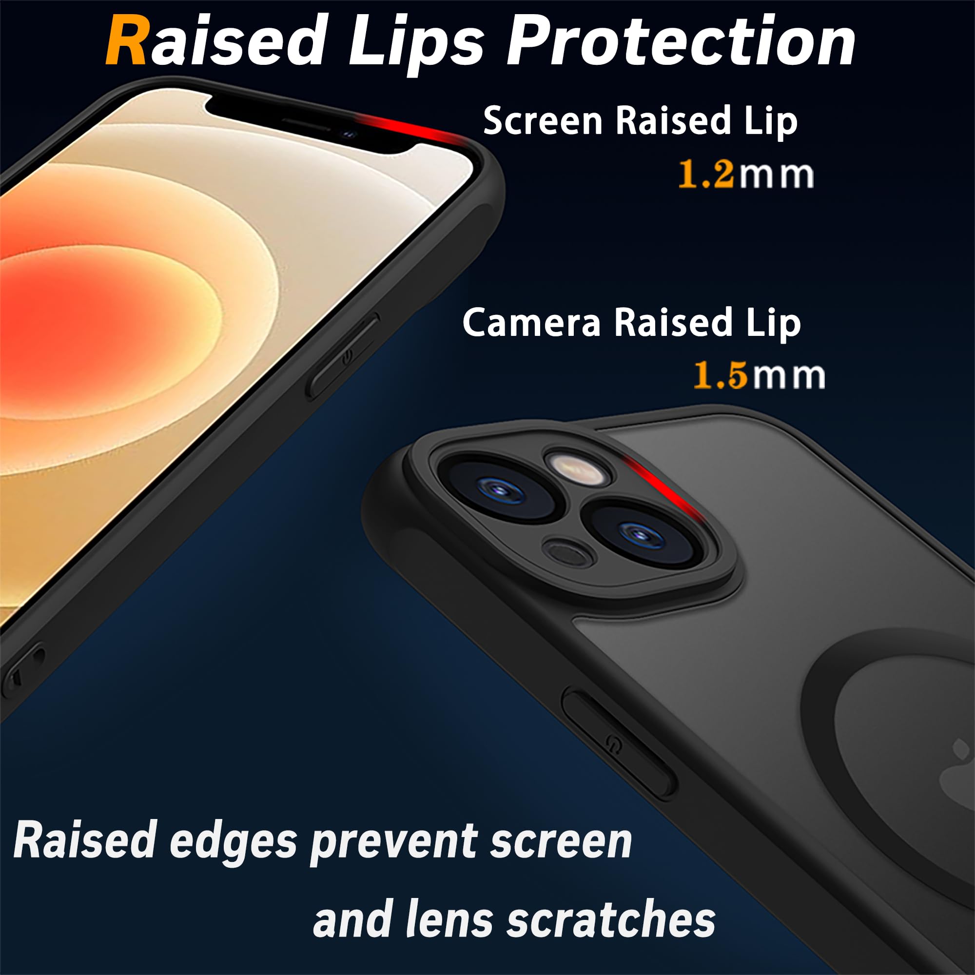 Pinlisheng Magnetic For Iphone 12 Mini Case,Compatible With Magsafe,Military Grade Drop Tested, Shockproof Matte Translucent Har