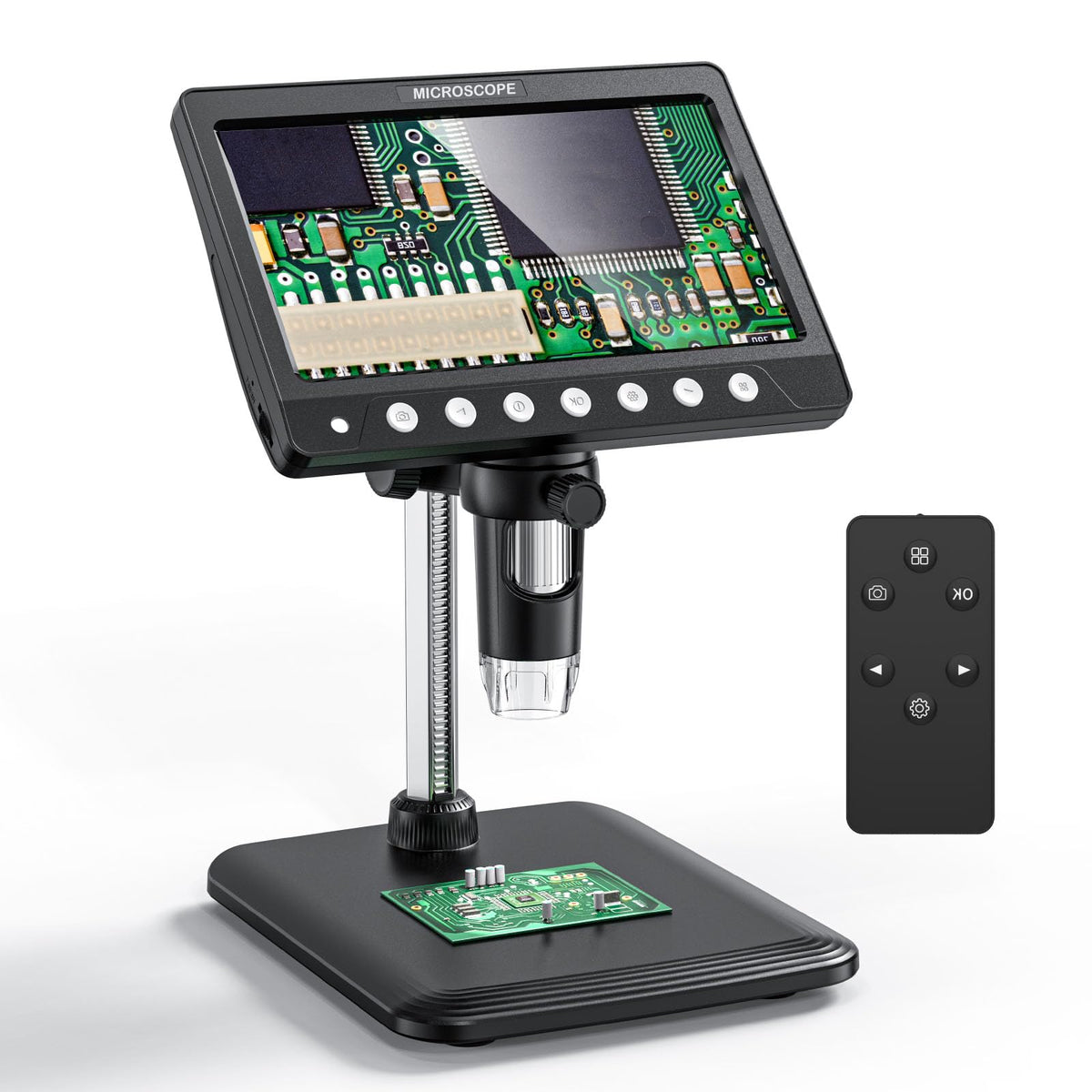 Microscope Lcd Digital Coin Microscope 500X, Coin Magnifier With 8 Adjustable Led Lights, Pc View Compatible With Windows/Macboo