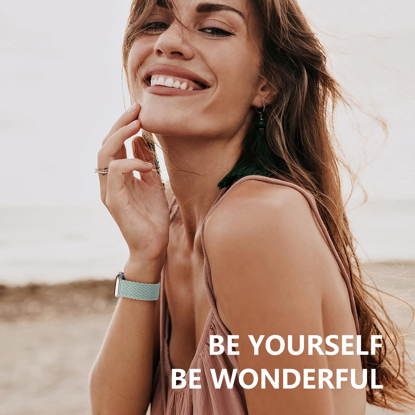 Zedoli Braided Solo Loop Compatible With Apple Watch Band 45Mm 44Mm 42Mm 49Mm Men, Adjustable Stretchy Nylon Solace Band Elastic