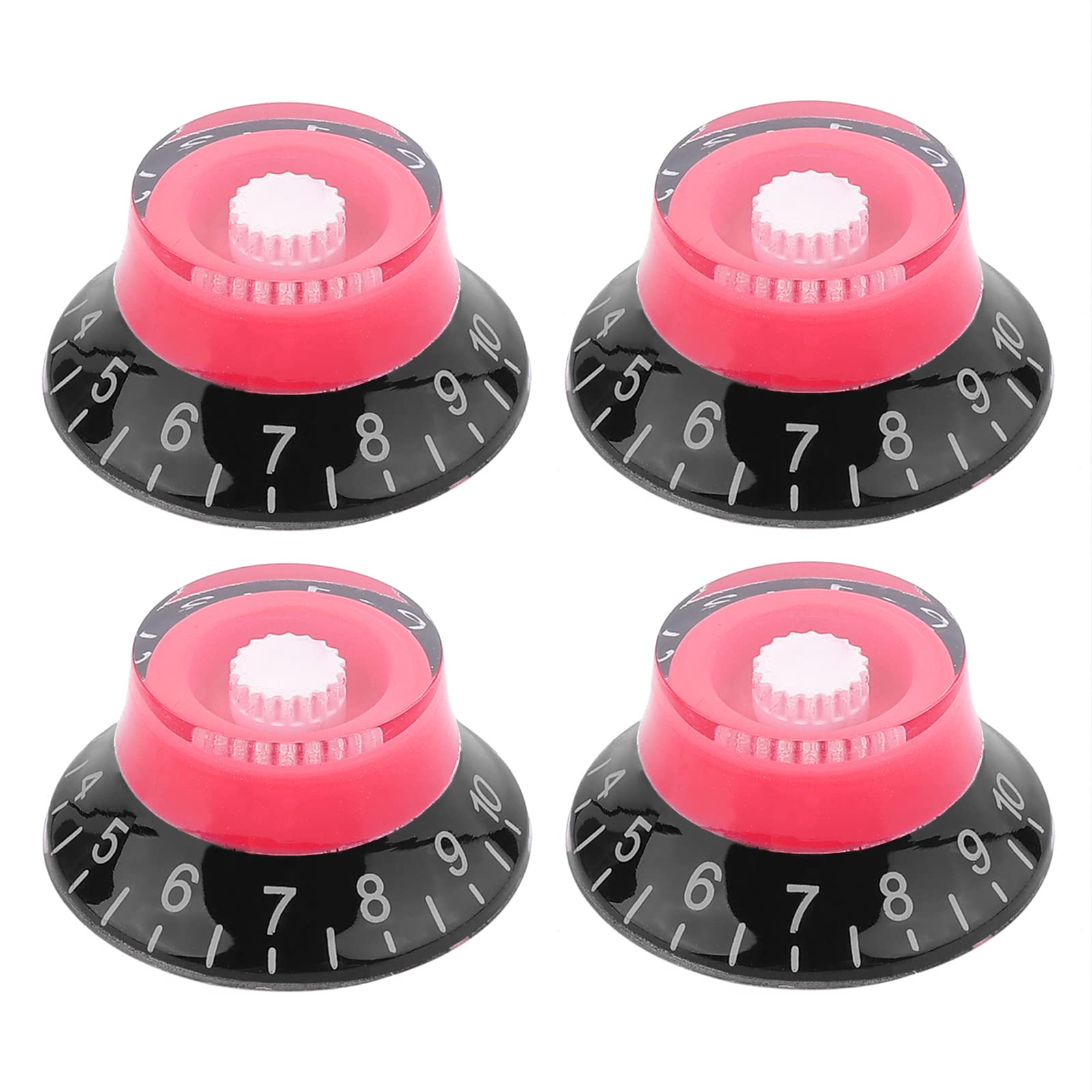 Swhmc Guitar Speed Dial Knobs Control Knobs for Les Paul LP Guitar Pack of 4, Black and Red