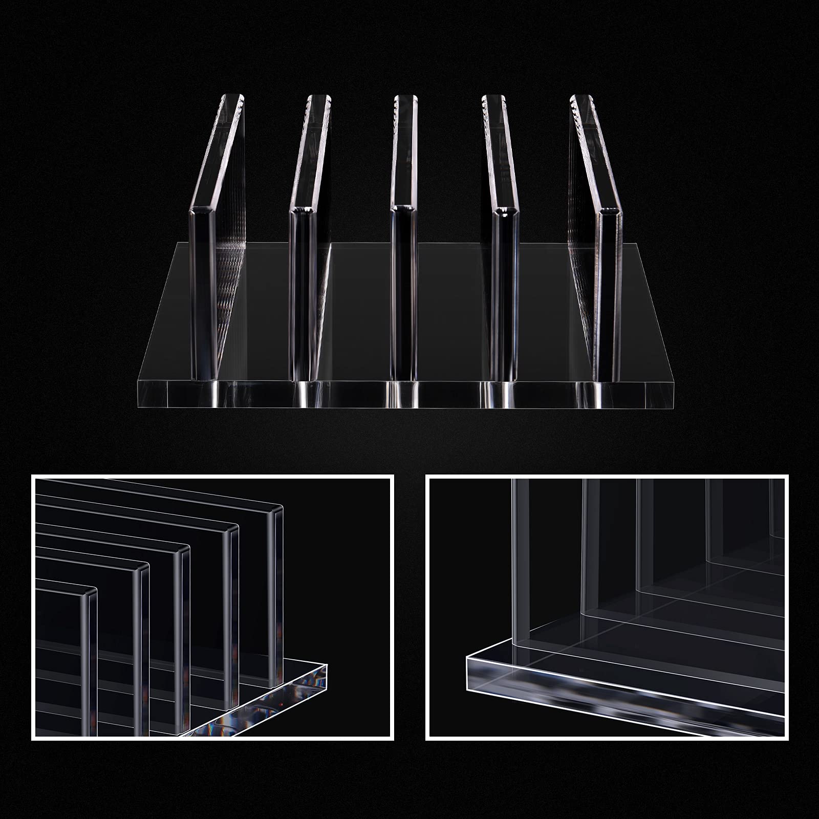 Frienda 1 Piece 4-Compartment Acrylic Vertical Laptop Stand, Can Accommodate With A Thickness Of Less Than 2 Cm, Fits Most Lapto