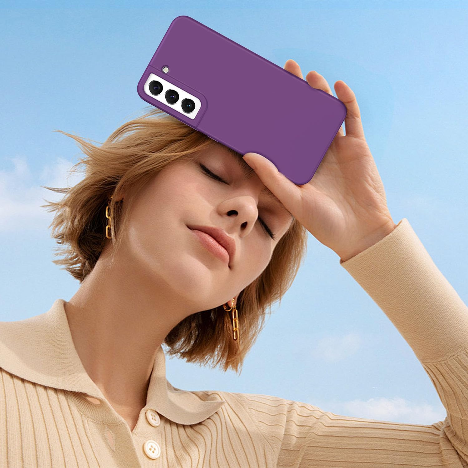 Meifei Case For Galaxy S22 5G Case, Silicone Case For Samsung S22 6.1 Inch Case Liquid Hard Pc Soft Silicone Gel Rubber Bumper S