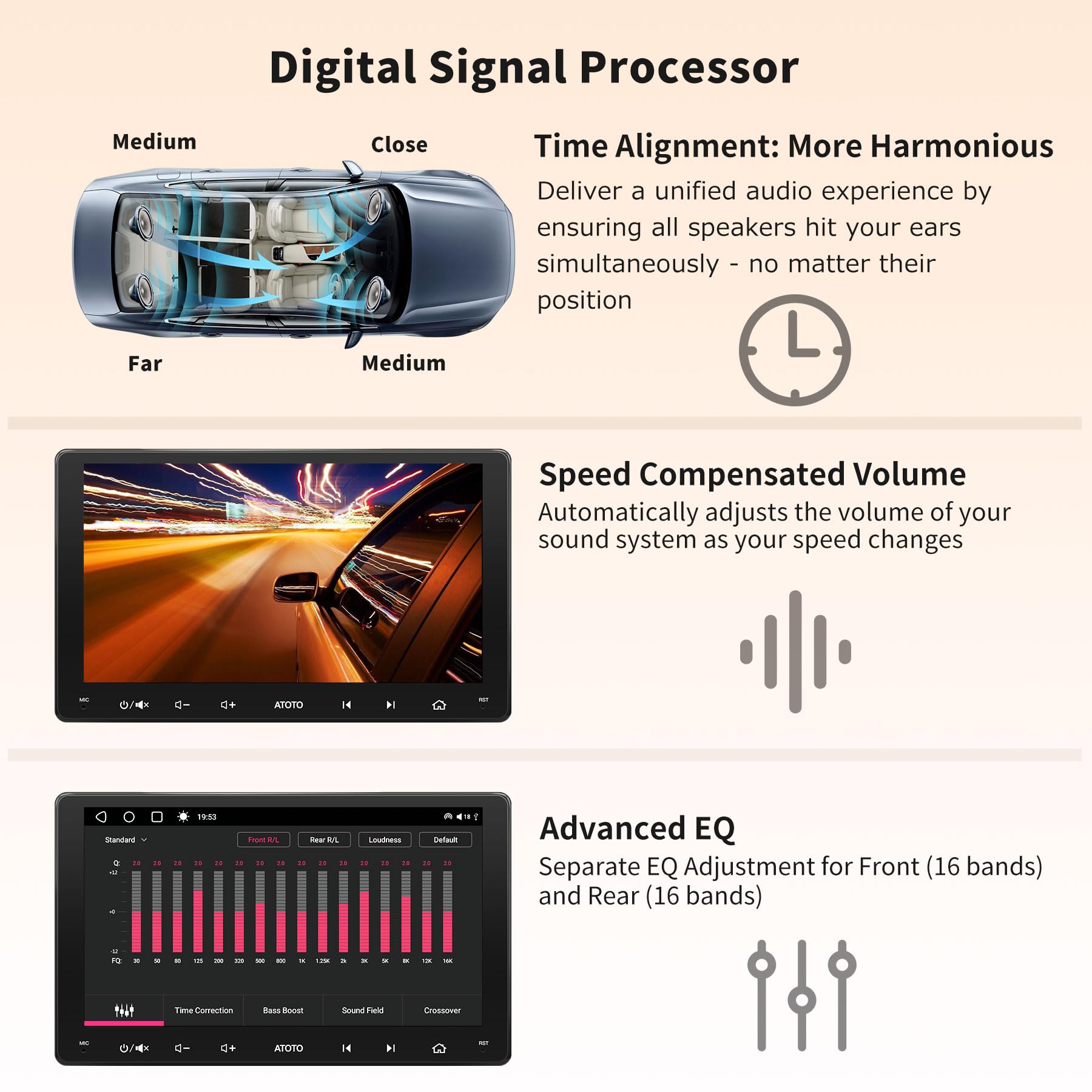 Atoto S8 Ms 9'' Qled 1280 * 720 Android In Dash Navigation, Double Din Car Stereo, Wireless Android Auto & Wireless Carplay, Gps