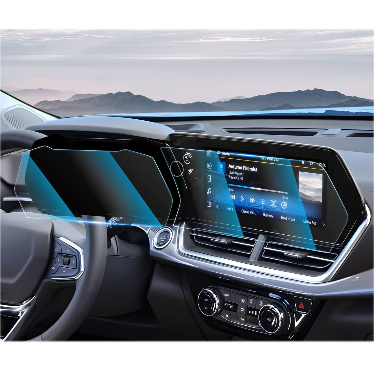 Cdefg 2-Pack Trax 2024 2025 Screen Protectors (11-Inch Touchscreen & 8-Inch Gauges), For 2024 2025 Chevrolet Trax Accessories (Lt, 2Rs, Activ), Tempered Glass, Not For Ls 1Rs 8-Inch Touchscreen