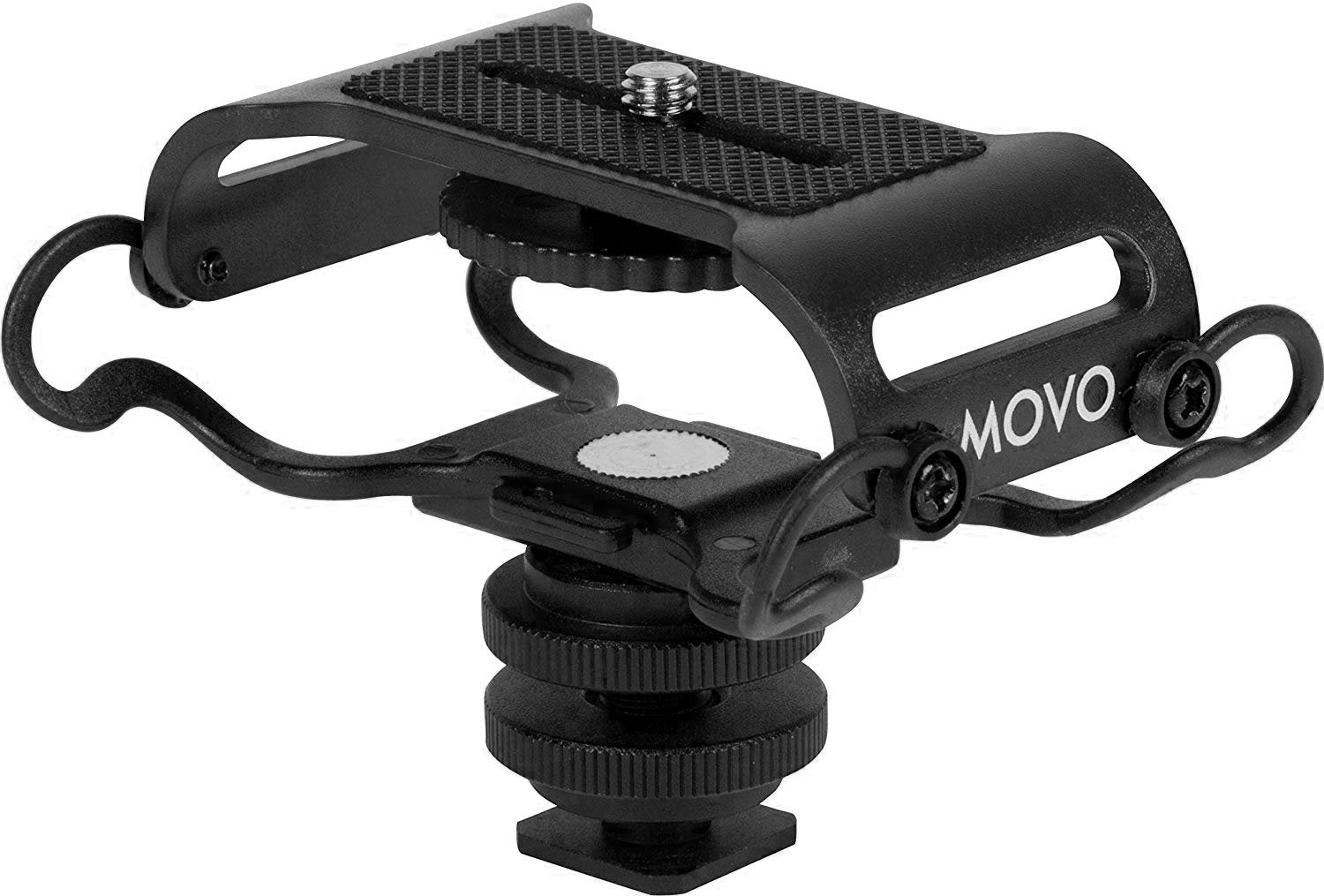 Movo SMM5-B Universal Microphone and Portable Recorder Shock Mount - Fits the Zoom H1n, H2n, H4n, H5, H6, Tascam DR-40x, DR-05x,