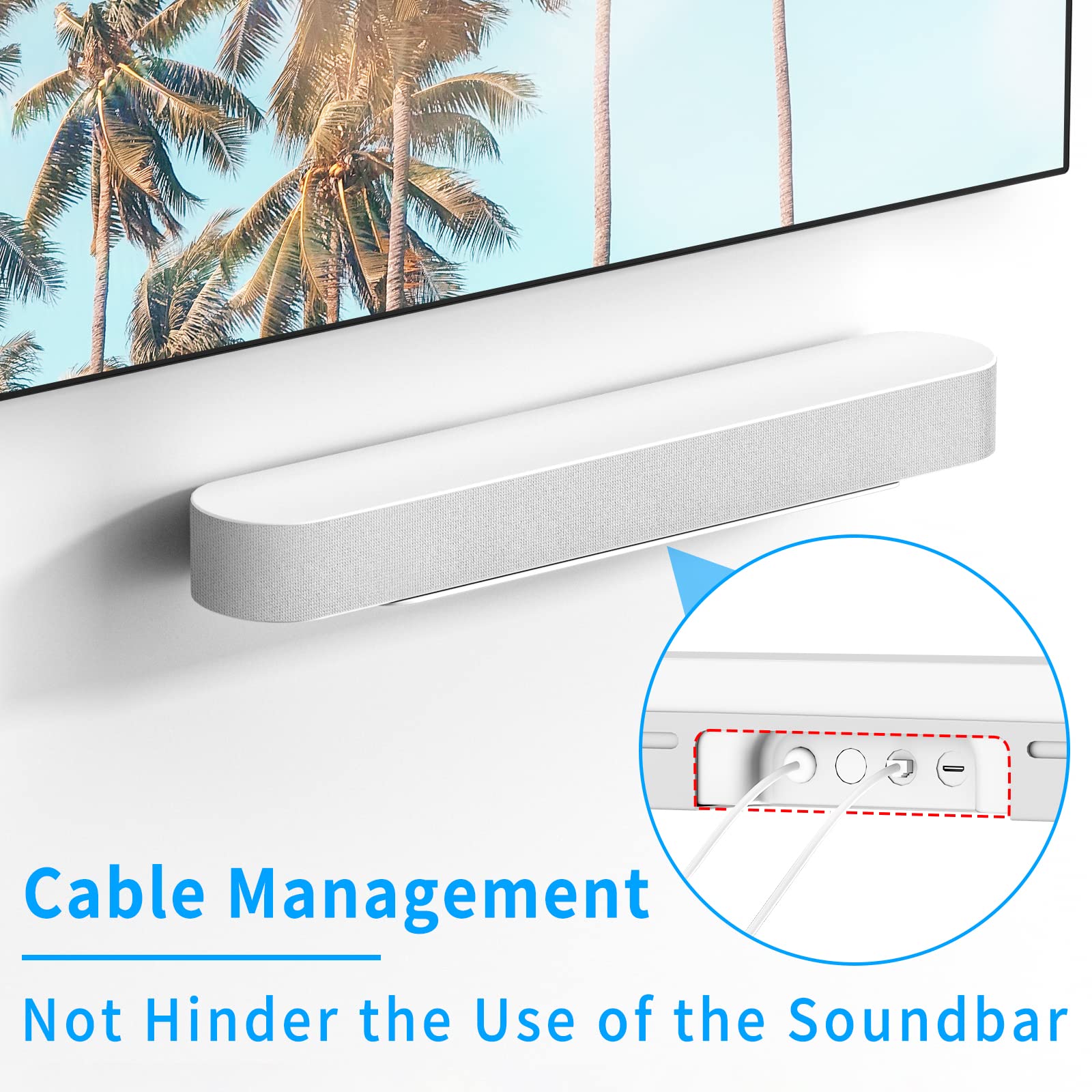 Soundbar Mount For Sonos Beam Wall Mount Bracket Compatible With Sonos Beam Sound Bar Mounts Mounting Bracket, White