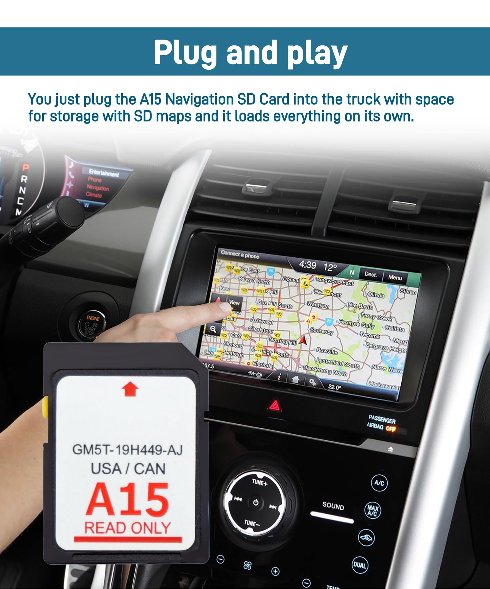 2024 Latest Version A15 Navigation Sd Card Fits For Ford/Lincoln,Sync Usa/Canada,Updated A15 Gm5T 19H449 Aj