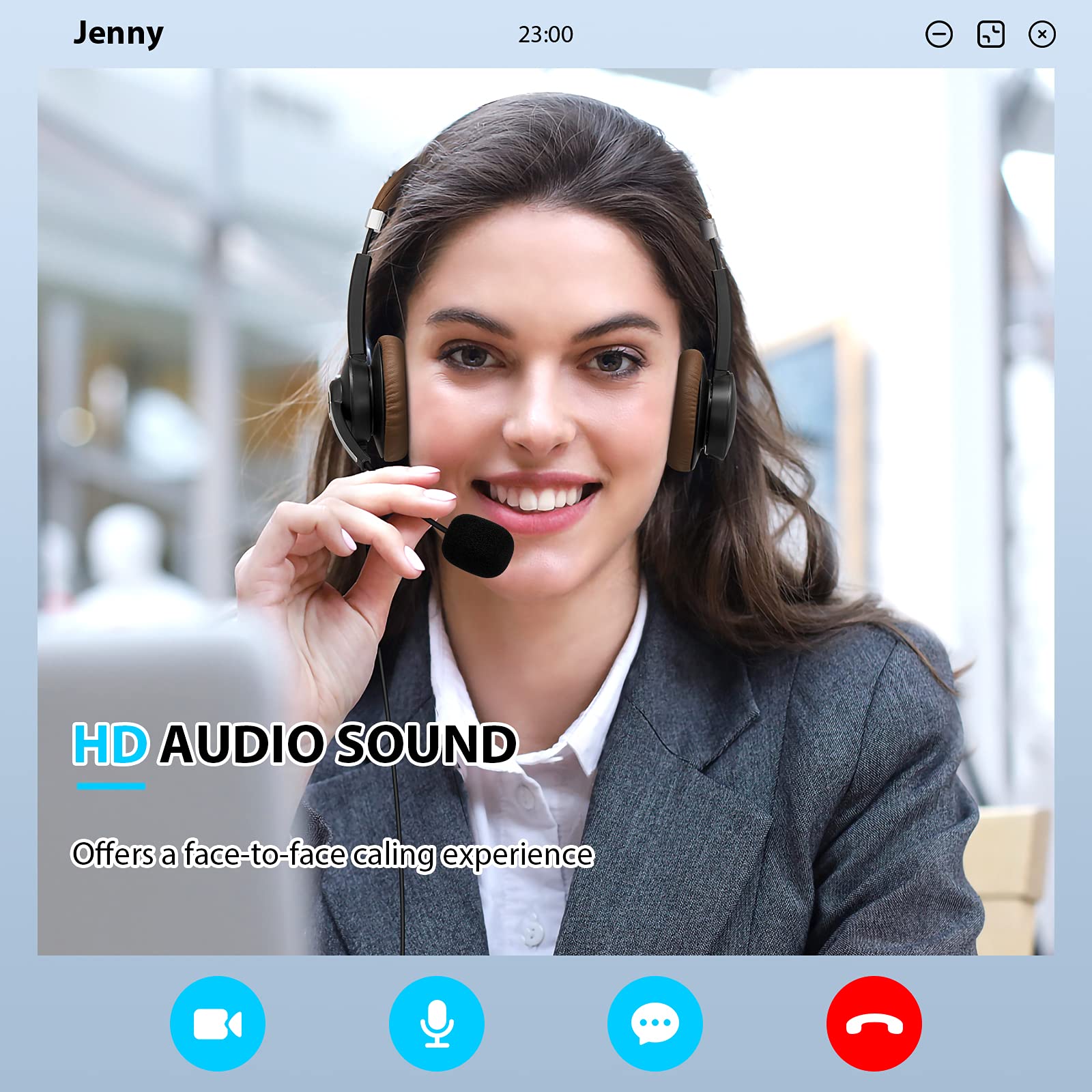 Arama Usb Headset With Microphone Noise Cancelling & In Line Call Controls, Ultra Comfort 3.5Mm Wired Headset For Cell Phone, Computer Headset With Mute For Pc Laptop Skype Webinar Home Office