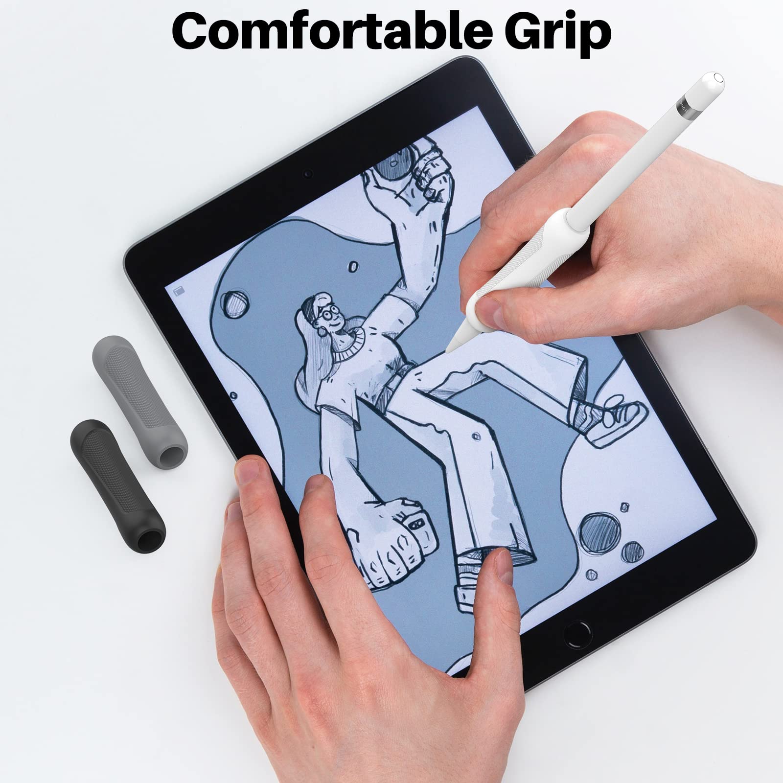 Niutrendz 3 Pack Silicone Grip For Apple Pencil 1St Generation Accessories Ergonomic Design Sleeve Protective Case Cover Holder