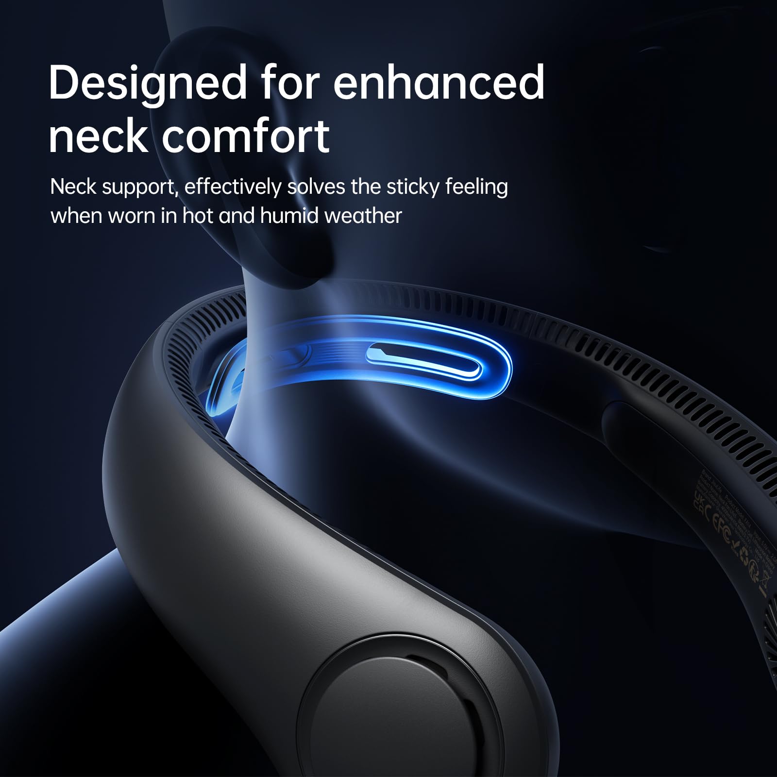 Jisulife Portable Neck Fan Upgraded, Necksupport Personal Fan Hands Free, 5 Speed Gears Adjustment, 3900 Mah Wearable Bladeless