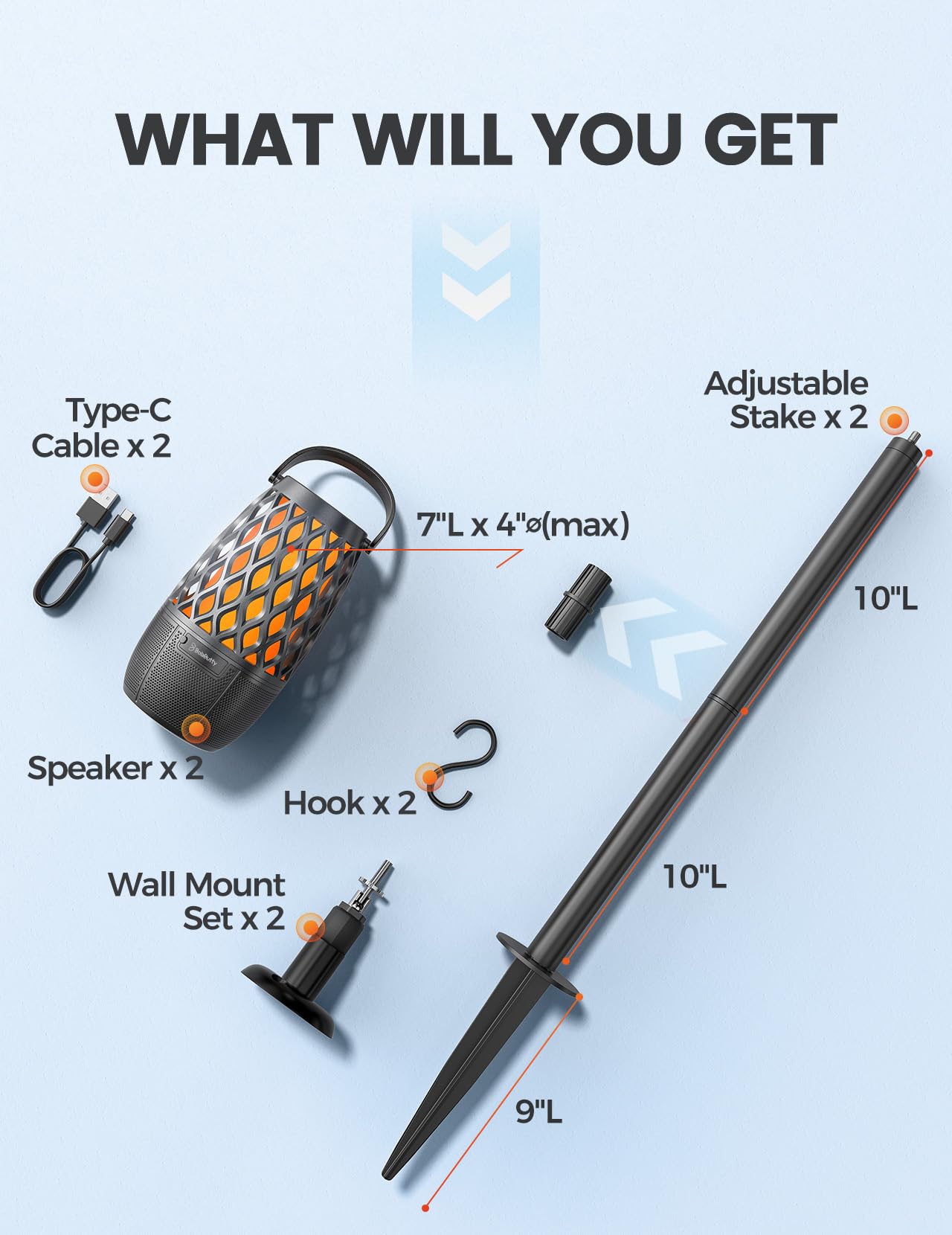 Upgraded Outdoor Speakers Gift For Men Bluetooth Speaker With Lights Multi Sync Up To 100 Speakers Auto Pairing Hd Stereo Sound