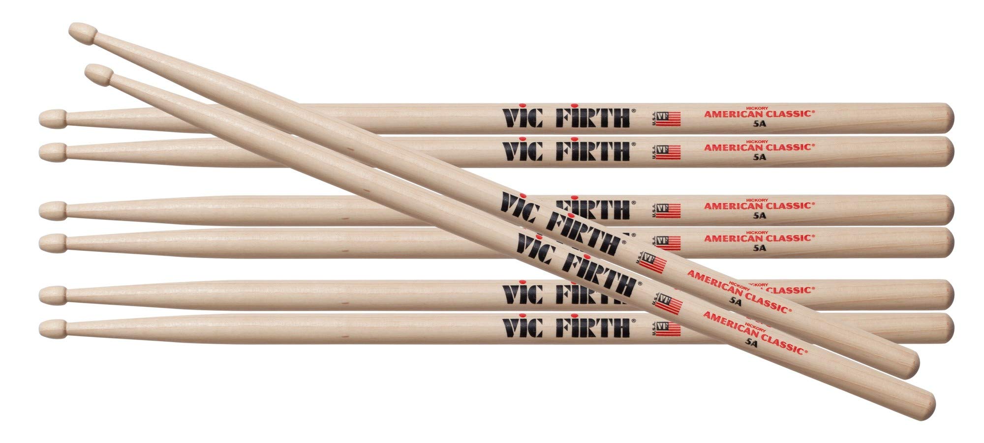 Vic Firth P5A.3-5A.1 American Classic Wood Tip Drumsticks (Pack Of 4)