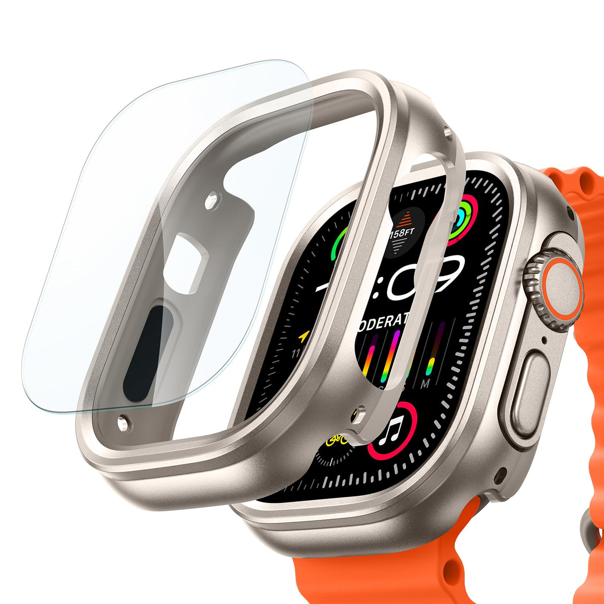 Esr For Apple Watch Ultra 2/1 Case With Screen Protector 49Mm (2024/2023/2022), Military Grade Protection, Aluminum Alloy Case W