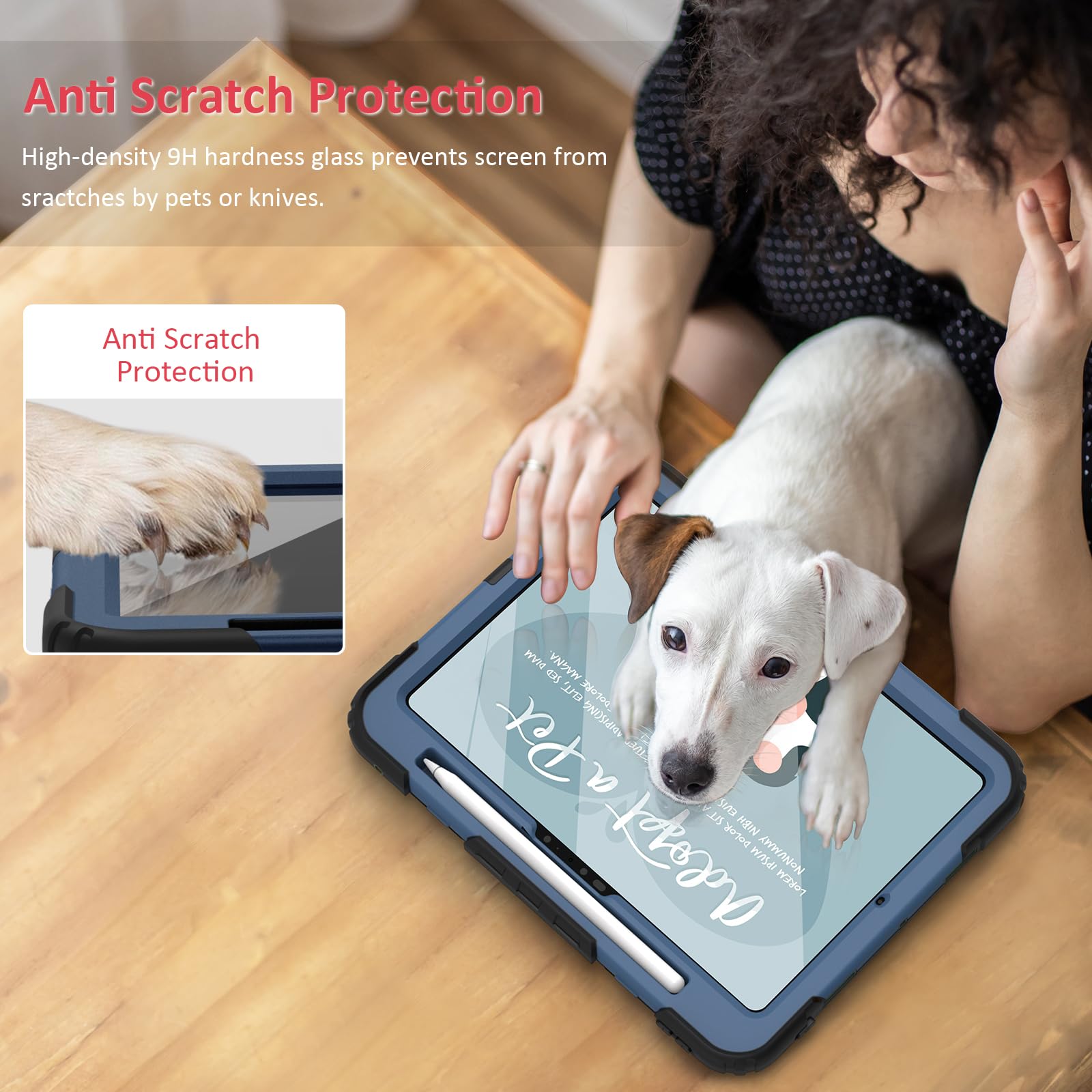 Ambison For Ipad Pro 11 Inch Case 2024(M4, 5Th Generation),With 9H Tempered Glass Screen Protector,Full-Body Heavy Duty Shockpro