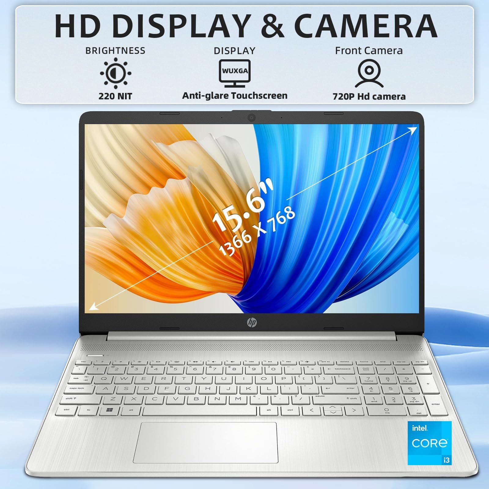 Hp Flagship Touchscreen Laptop Computer - Win 11 Pro  Office Lifetime  15.6 Hd Touchscreen  Intel I3 1215U  Wi-Fi 5  Anti-Glare