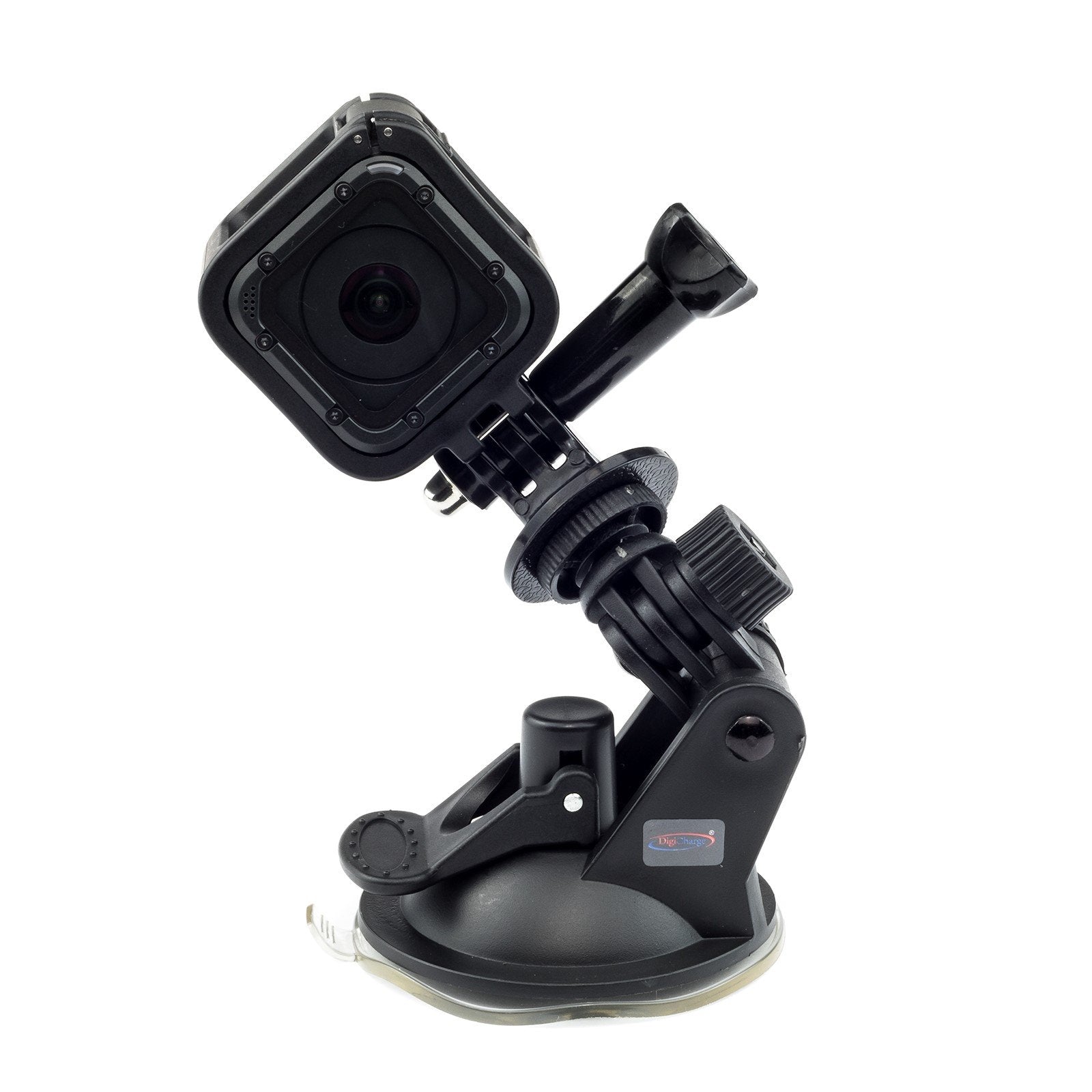 DigiCharge Suction Cup Action Camera Car Mount - Fits GoPro Lit Hero 13, 12, Max 2, DJI Osmo Action 5/4 & More - Secure Windshie