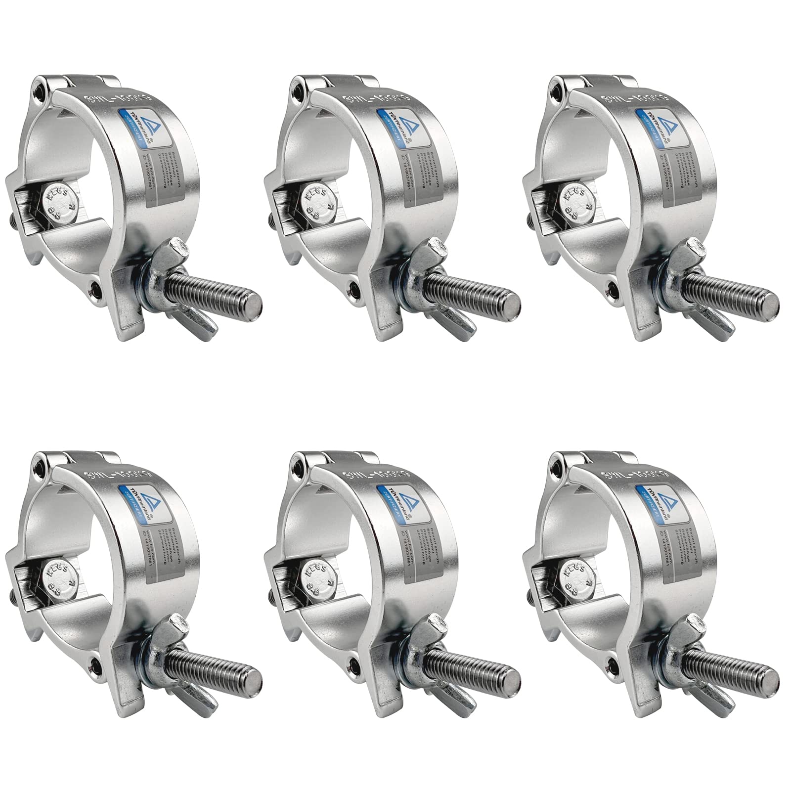 6 Pack O Clamp Stage Lights Truss Clamp, 2'' Aluminum Light Clamps, Led Par Dj Spots Lights Moving Head Beam Spot Clamps, Fit Fo