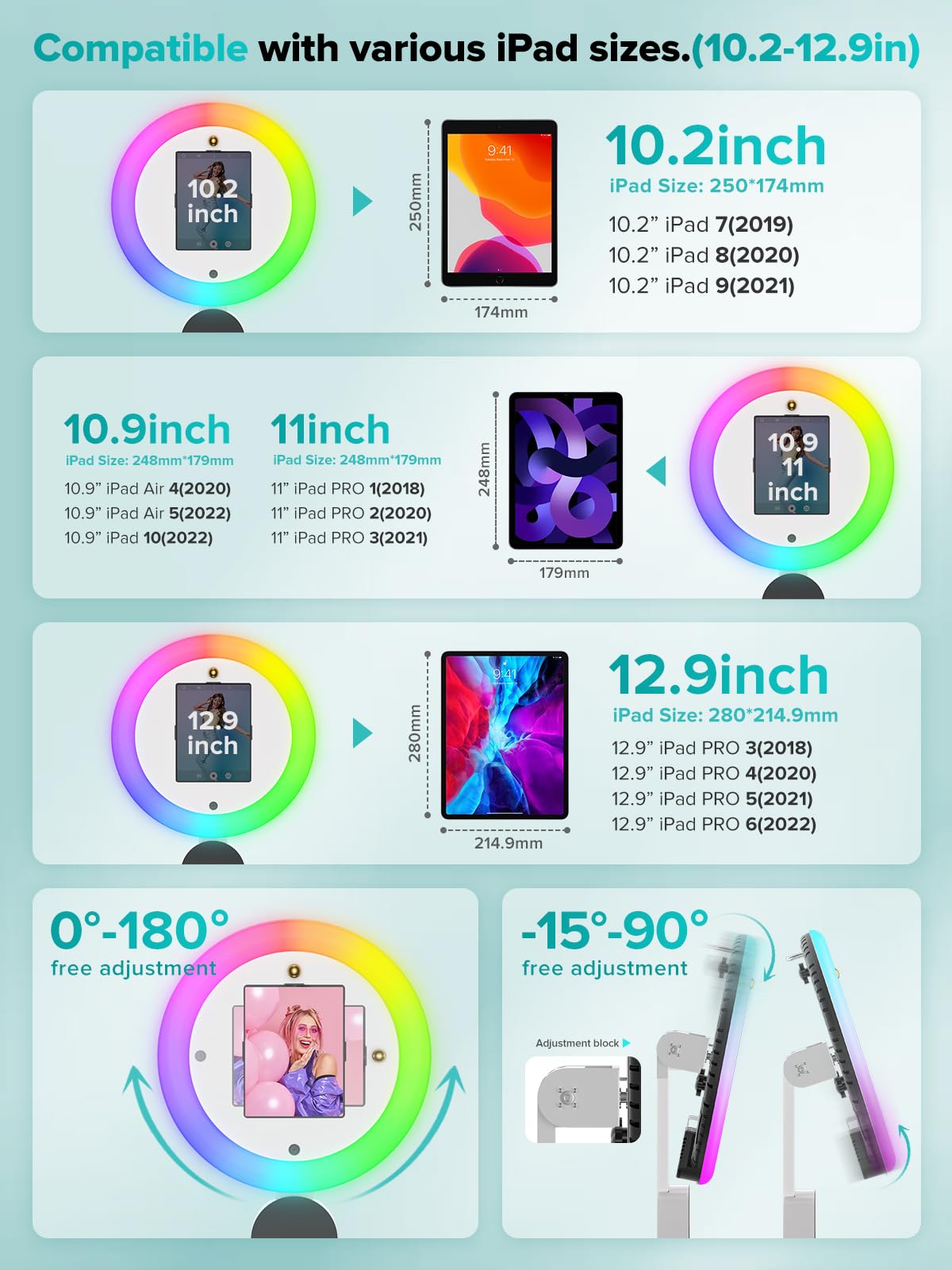 Photo Booth Machine,Portable Photo Booth With Rgb Ring Light App/Remote Control Customize Logo Music Sync Photo Booth Machine Fo