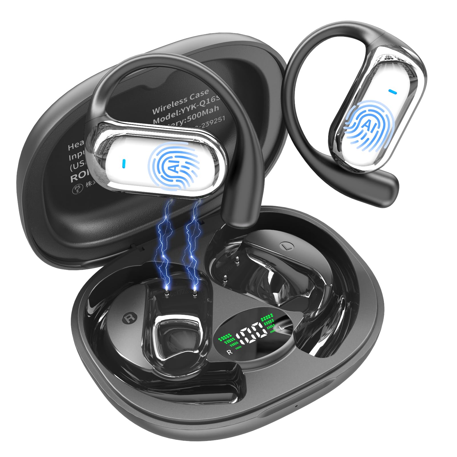 AI Translation Earbuds Real Time,199+ Language Translator Earbuds Open Ear