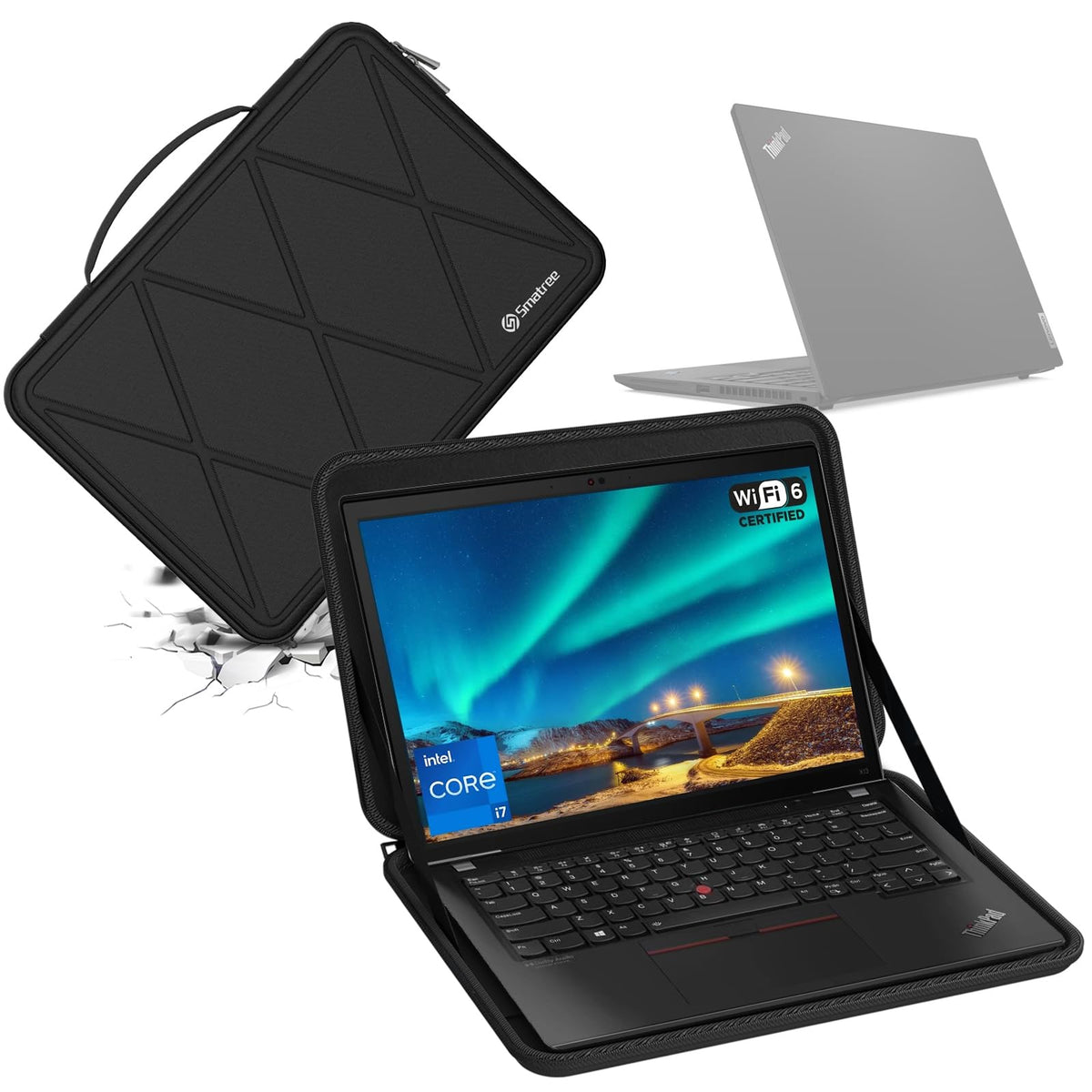 Smatree Hard EVA Protective Sleeve Compatible for 14inch Lenovo Yoga Book 9i, for 13inch Lenovo ThinkPad X13 Yoga Gen 3/2, 13inch Lenovo 13w Yoga, 13inch Yoga 6 Gen 8/7, 13inch Yoga 6 2-in-1 (X8033)