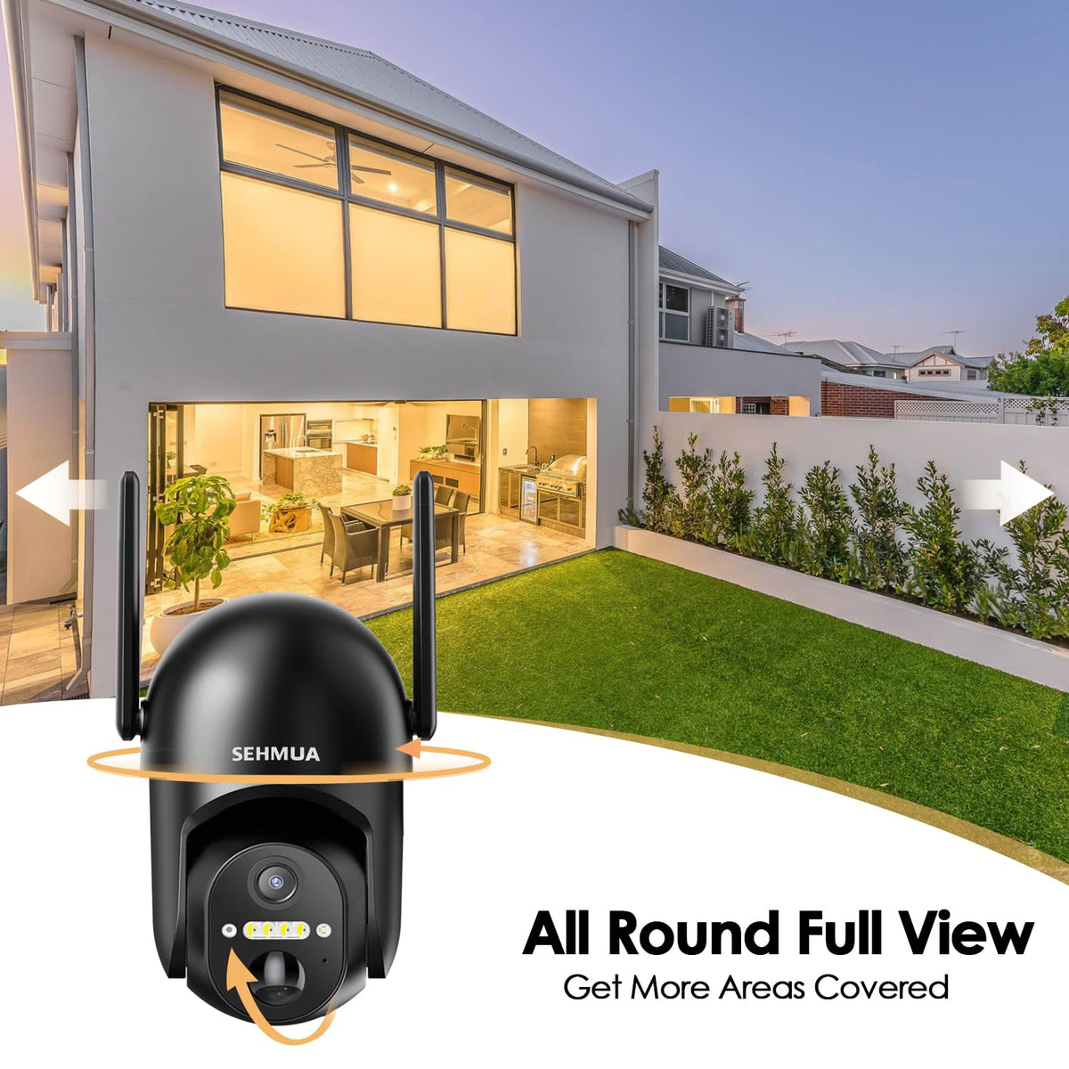 Rbx Models SEHMUA 2K Wireless Solar Security Camera, 360° View, WiFi, Battery Pow ...