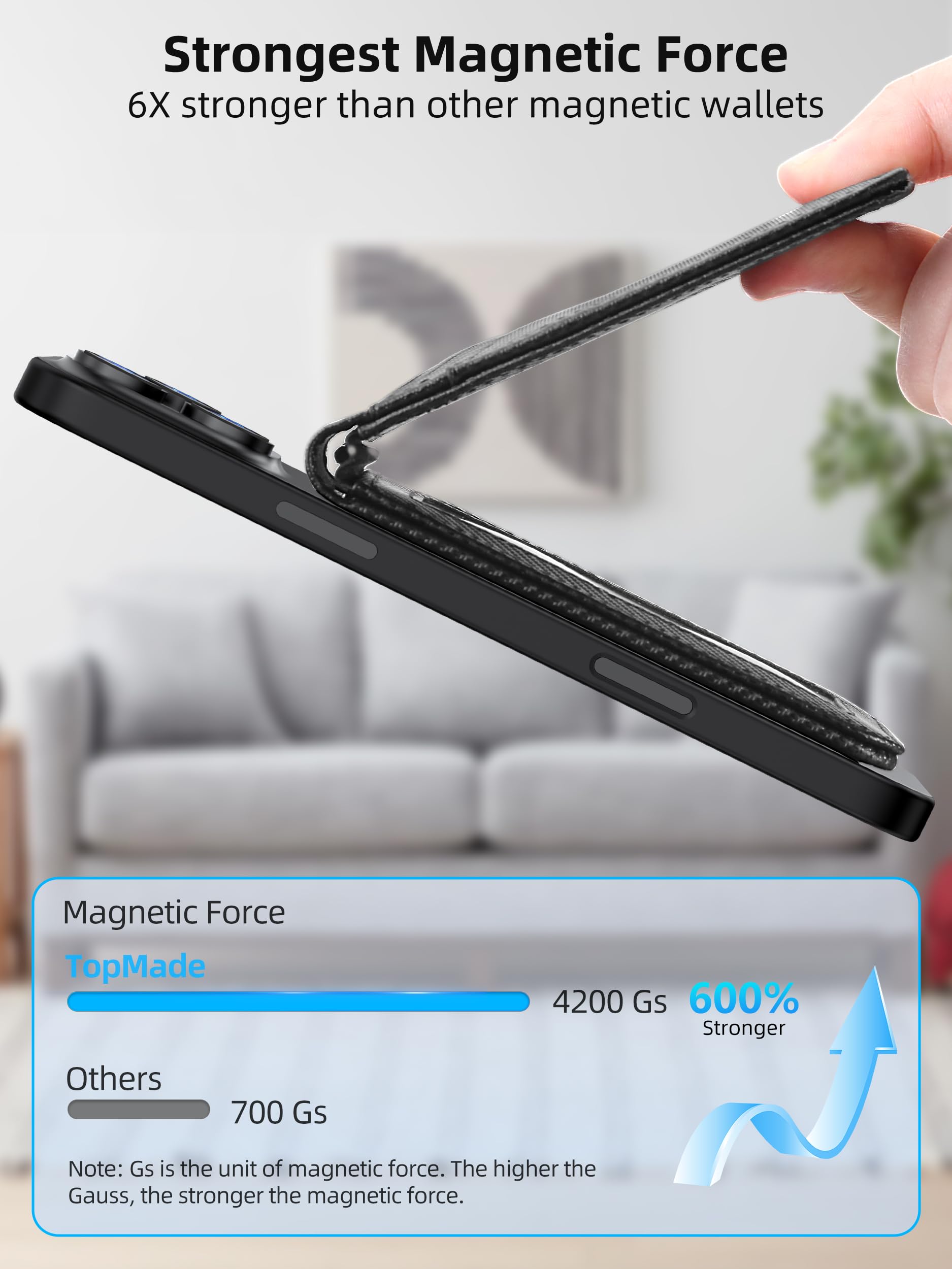 Magsafe Wallet Stand With Full Find My, Magnetic Wallet For Iphone 16/15/14/13/12 Series, For Iphone Wallet Tracker With Adjusta