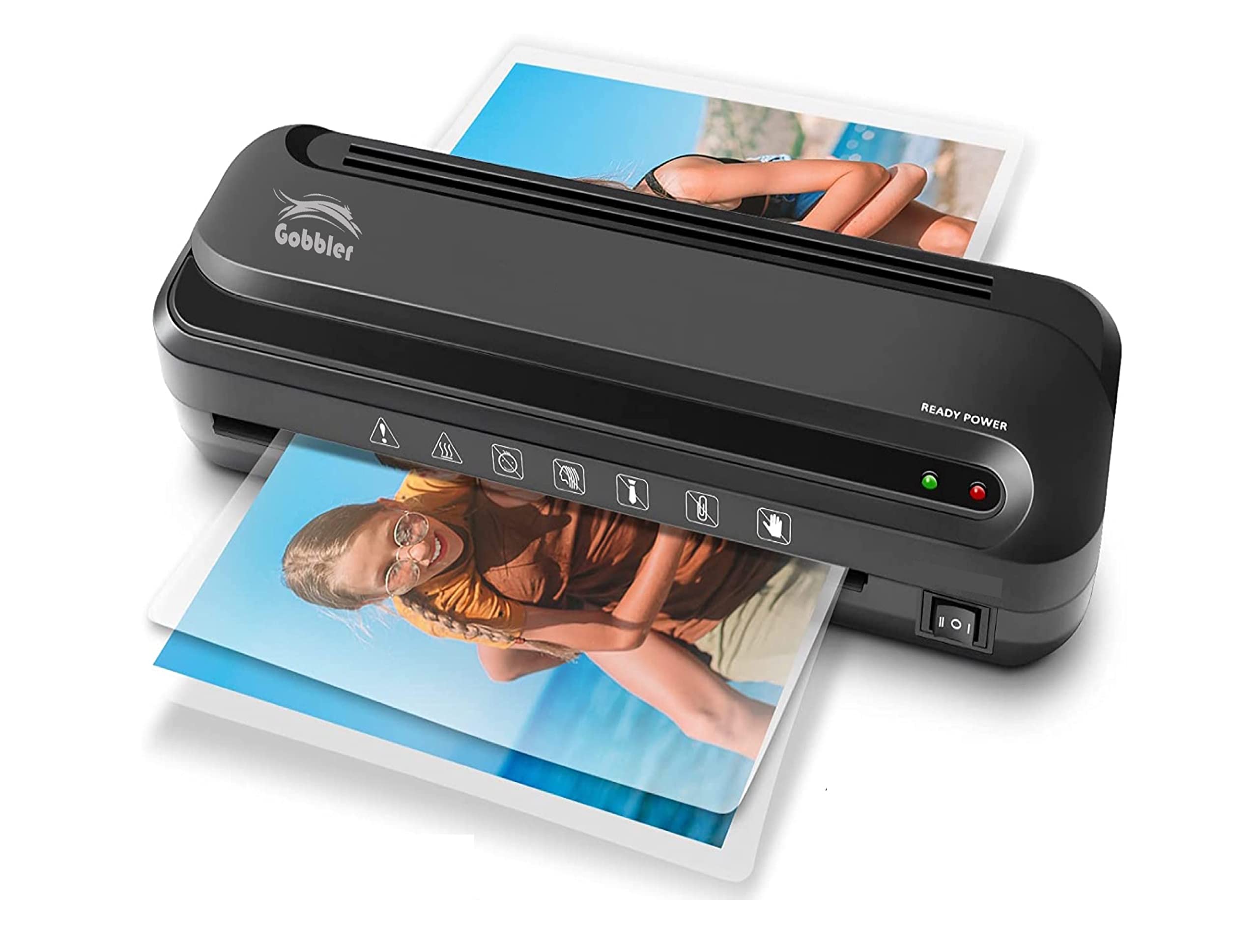 GOBBLER A4 All in One Lamination Machine/Laminator with Jam Release Button, Supports Hot Laminating, Plastic Body (GB200PL)