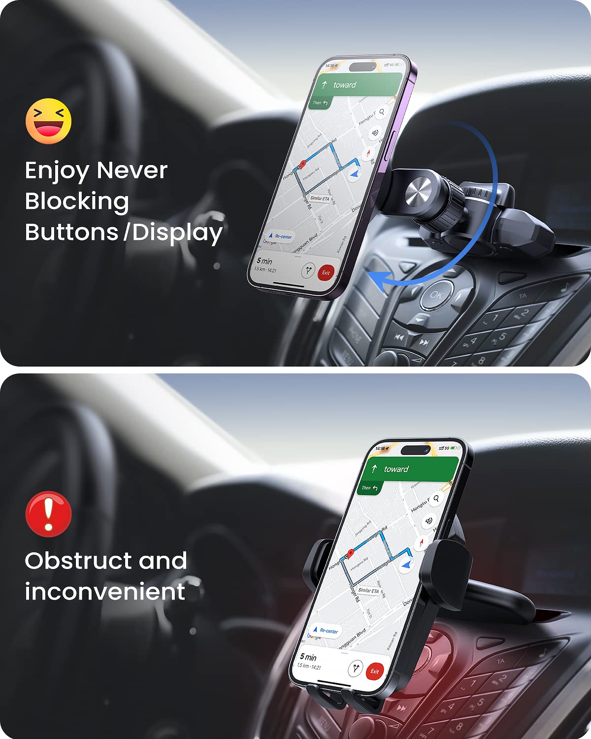 Oqtiq For Magsafe Cd Phone Mount[Hollow Ring Design] Magnetic Phone Holder For Car Cd Phone Holder Mount For Iphone 16 15 14 13