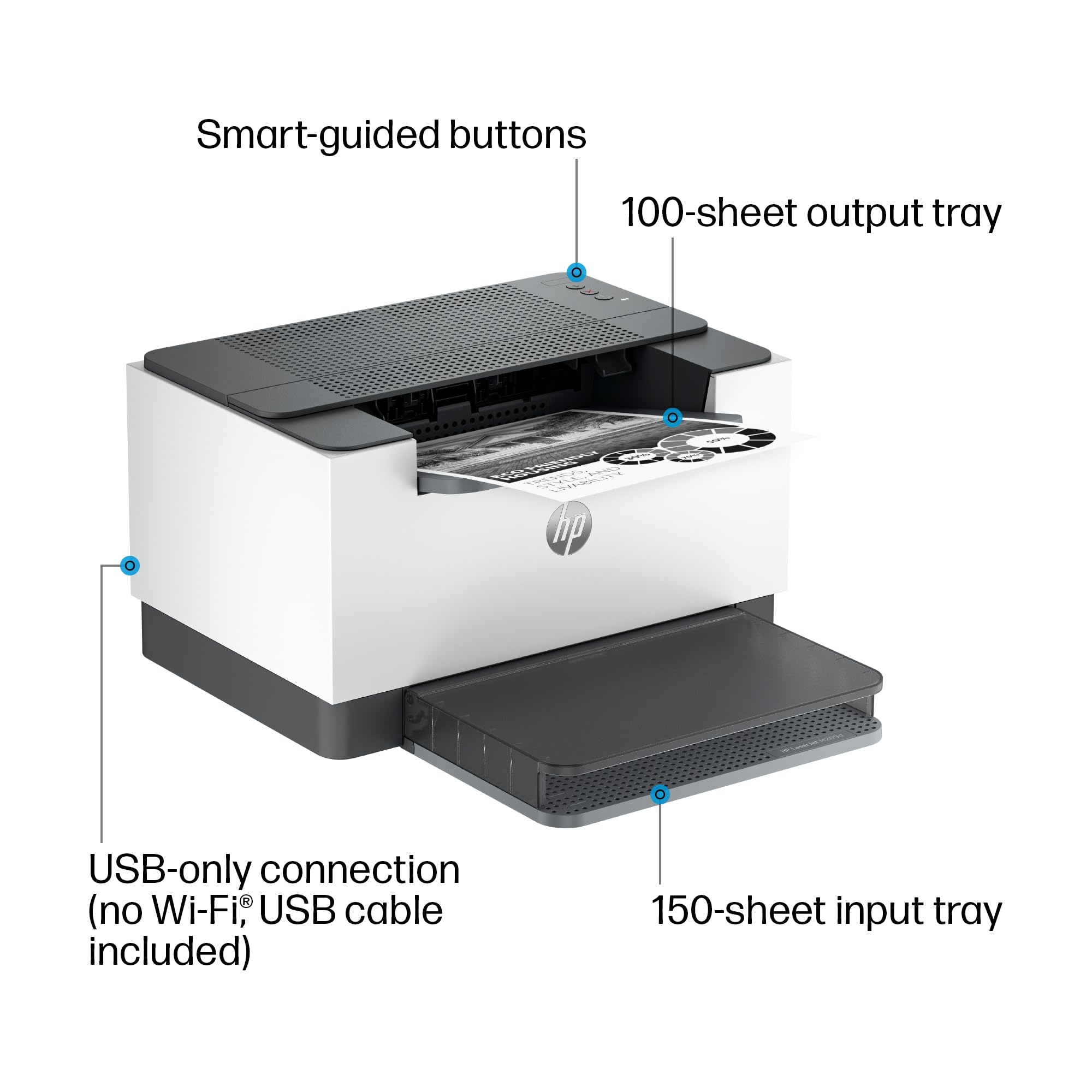 Hp Laserjet M209D Laser Printer, Black And White, Automatic Duplex, Usb Connection Only (Cable Included), Ideal In Home Office (