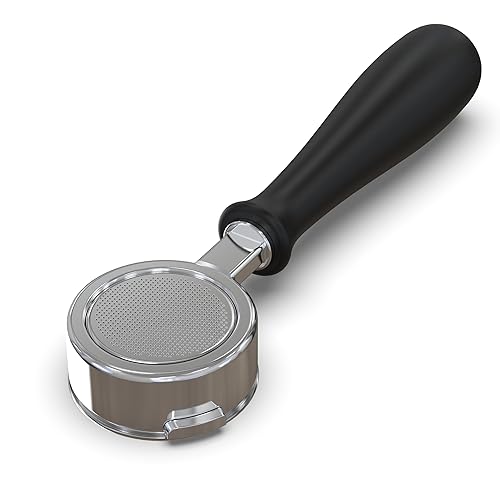 Rancilio Silvia Bottomless Portafilter V3 - Black/Silver, High-Quality Espresso Accessory for Professional Baristas