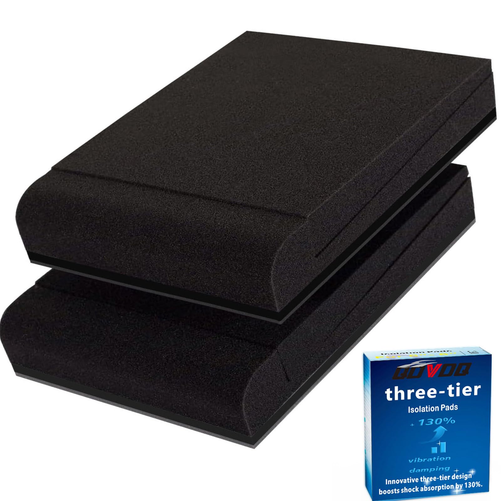 Qdvdq 2 Pack Speaker Isolation Pads, Innovative 3 Layer Construction, Subwoofer Isolation Pad, Studio Monitor Isolation Pads, Hi