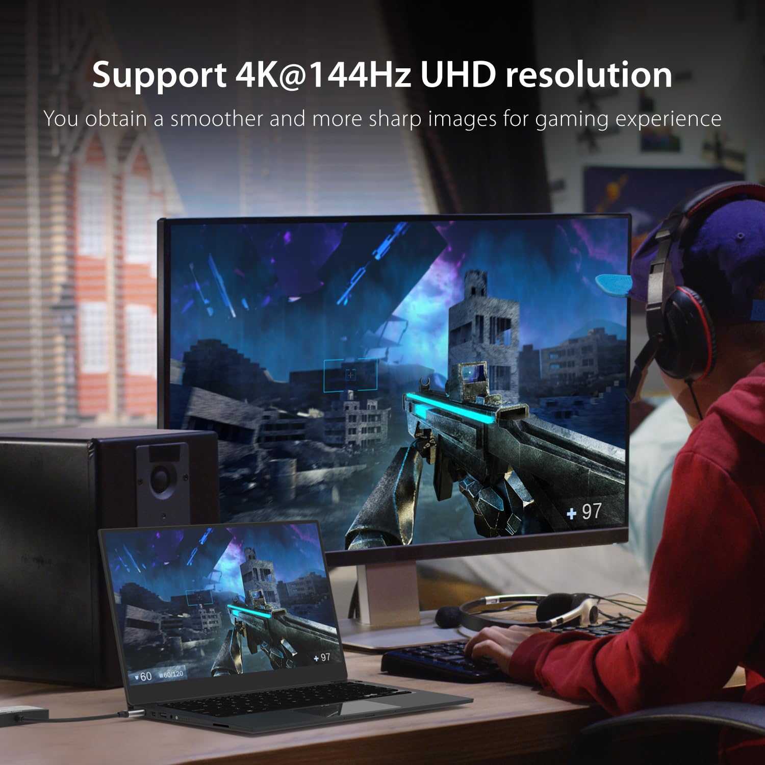 J5Create 8K Usb Type C To Dual Hdmi Display Adapter   Single 8K60/4K144 Or Dual 4K60   Support Mst Extended Mode, For Gamers And