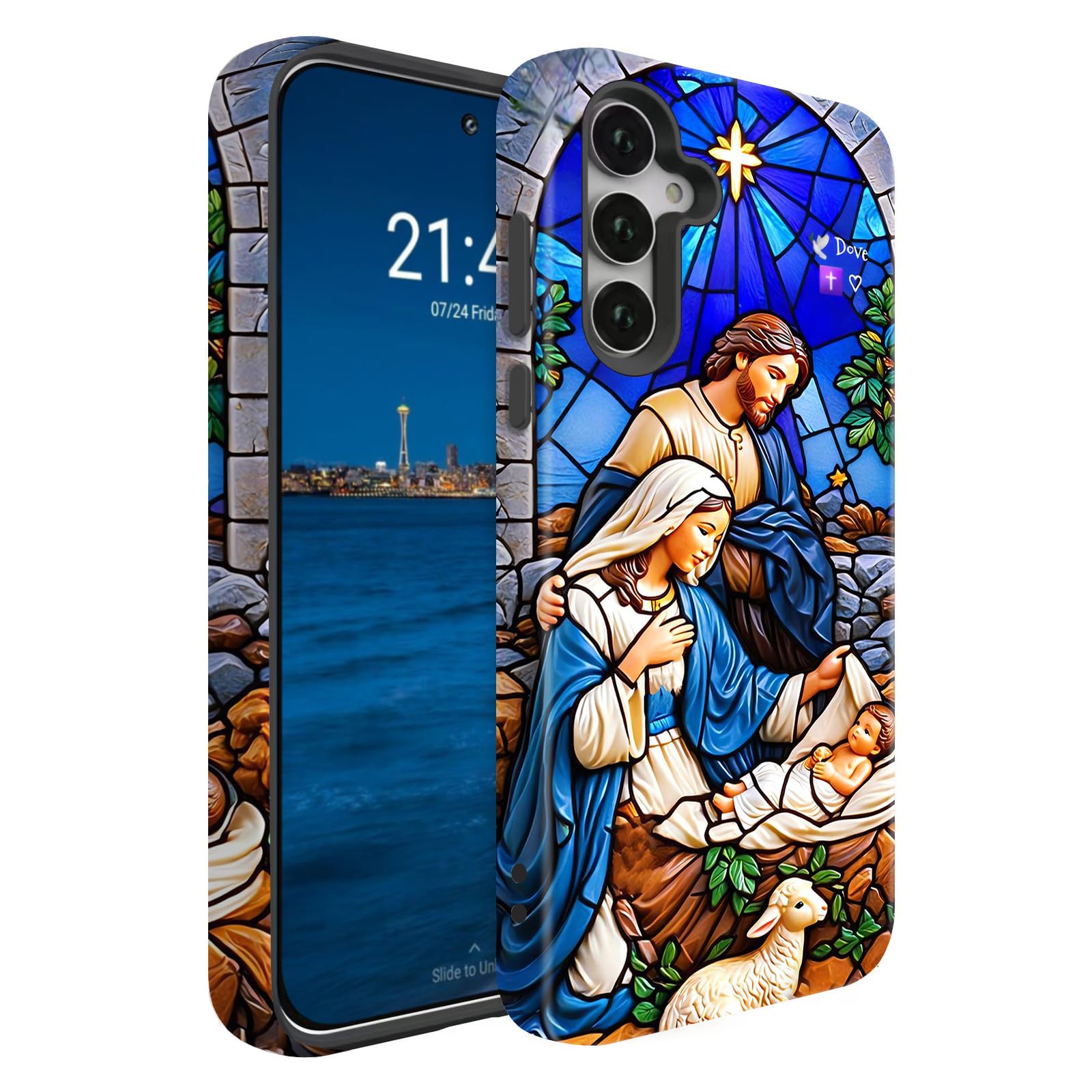 BSMOSPER Compatible for Samsung Galaxy S25 Plus 5G Case, Dual Layer Heavy Duty 2 in 1 Shockproof Protective Phone Case,The Holy 