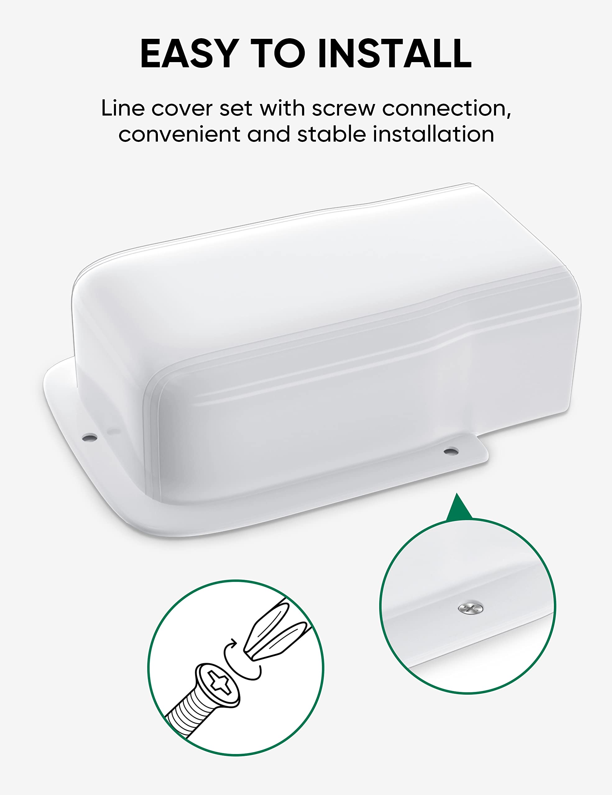 Plusluck 4'' Entry Wall Cover Line Cover Set Parts Pvc Accessory For Decorative For Ductless Mini Split, Central Ac And Heat Pum